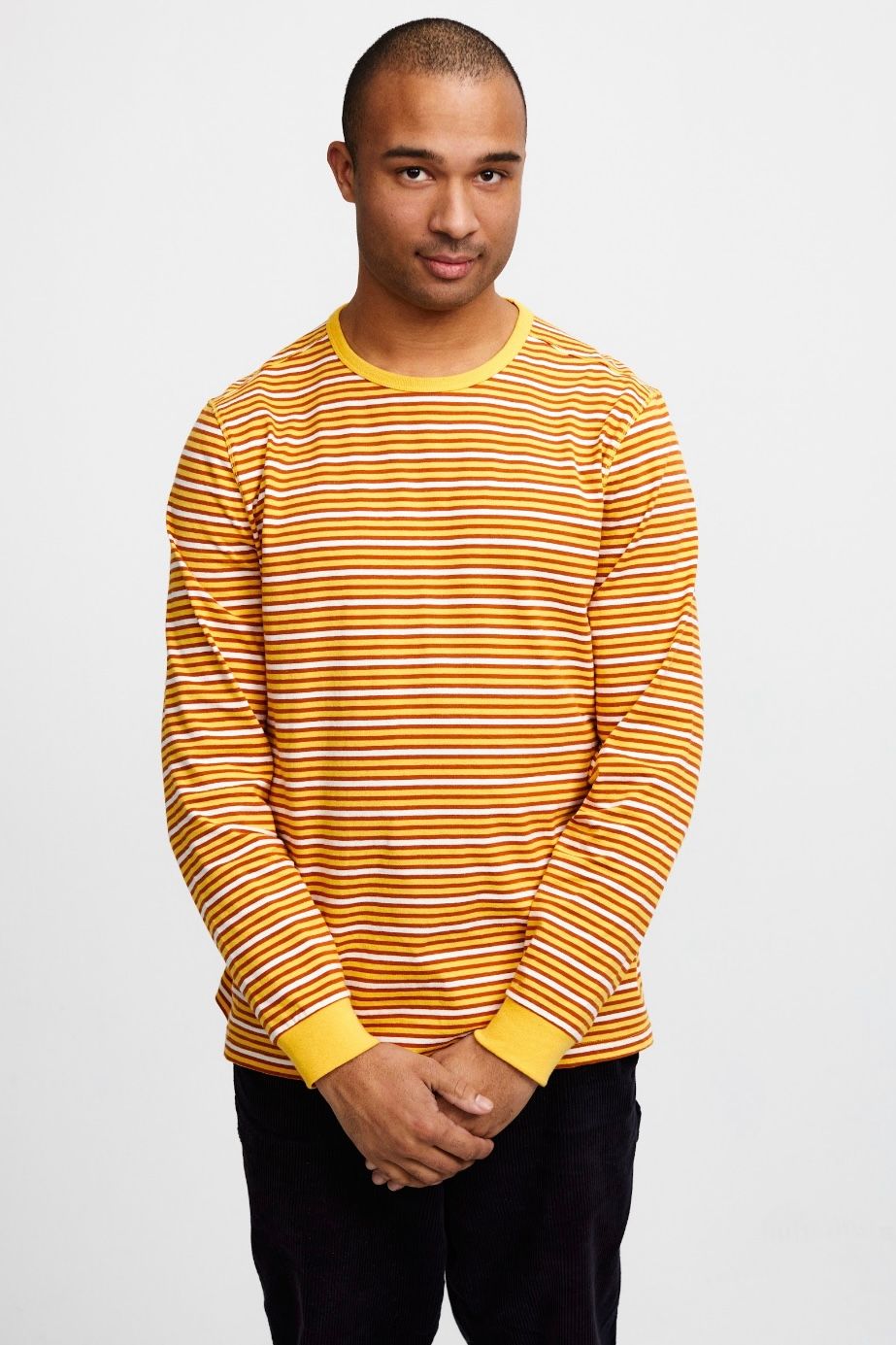 Pop Trading Company - stripe logo longsleeve t-shirt -citrus- 22aw