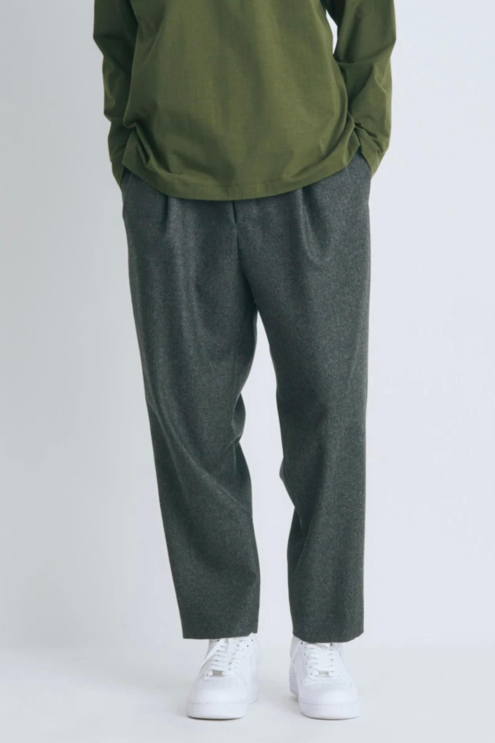 ATON - wool saxony tapered easy pants 21aw men | asterisk