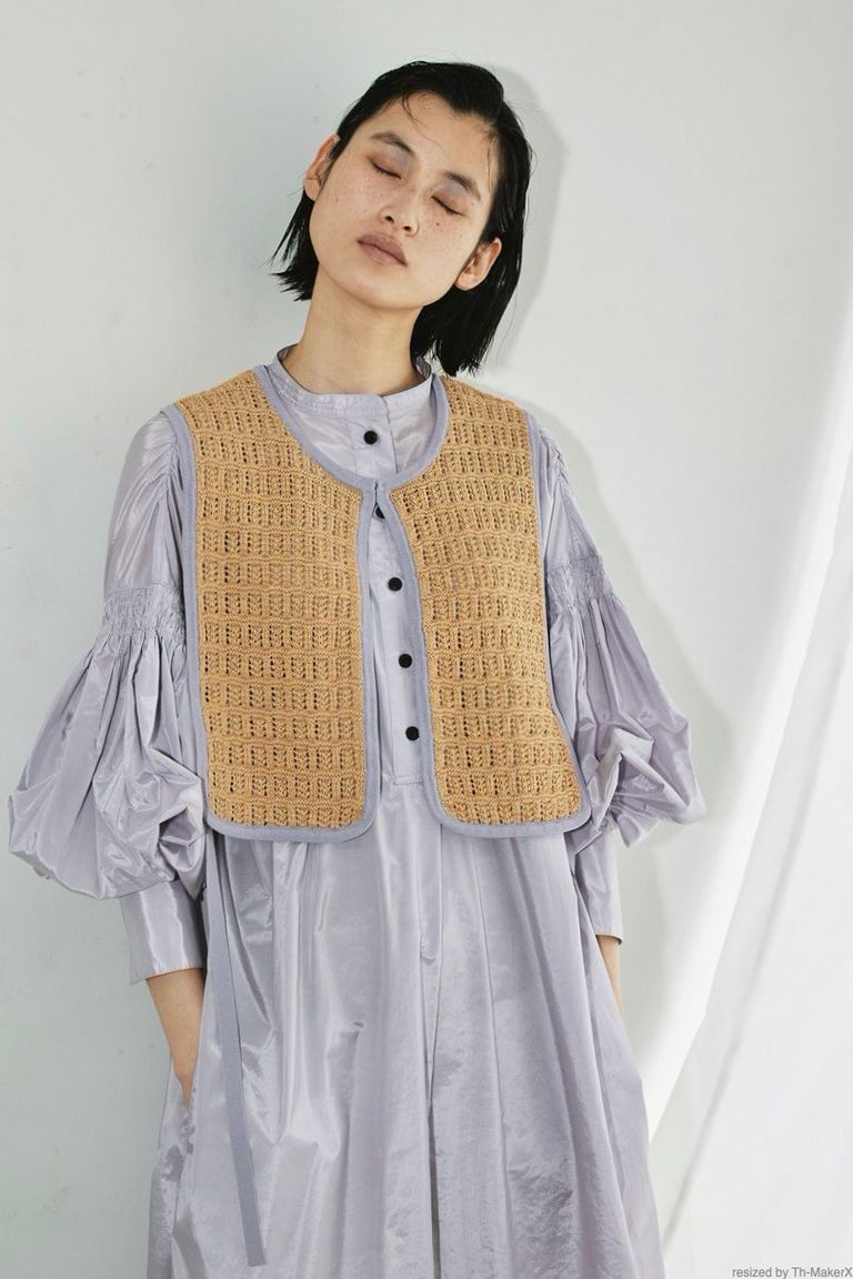 TODAYFUL cordyarn piping vest beige