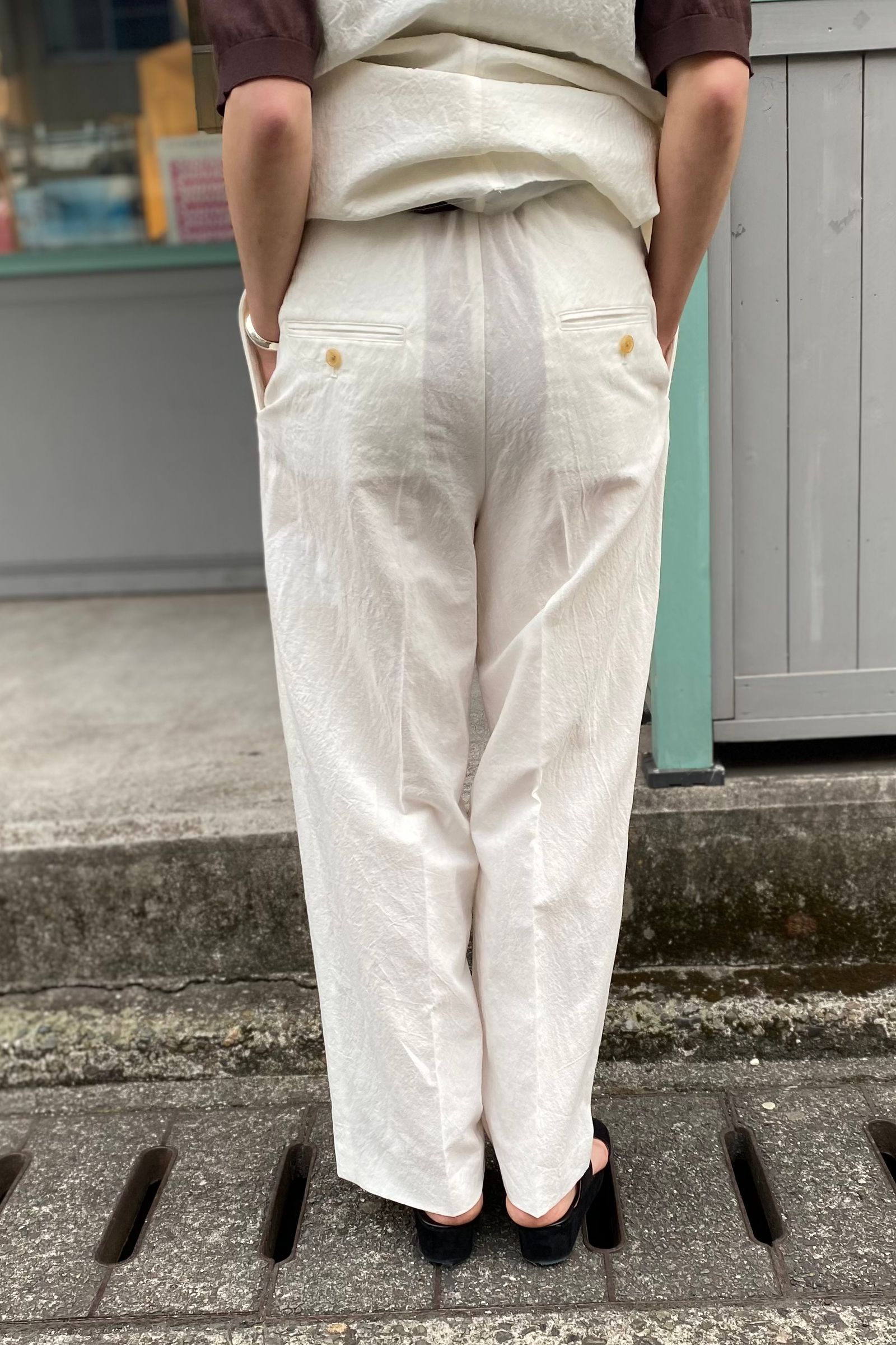 INSCRIRE - boil washer easy pants-white- 22ss women | asterisk