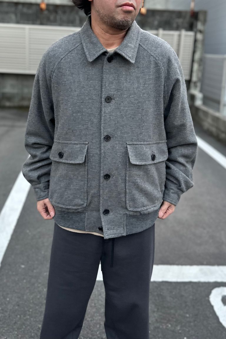 A.PRESSE - Cashmere Light Flannel Blouson -M.GRAY- 2024STYLE1 