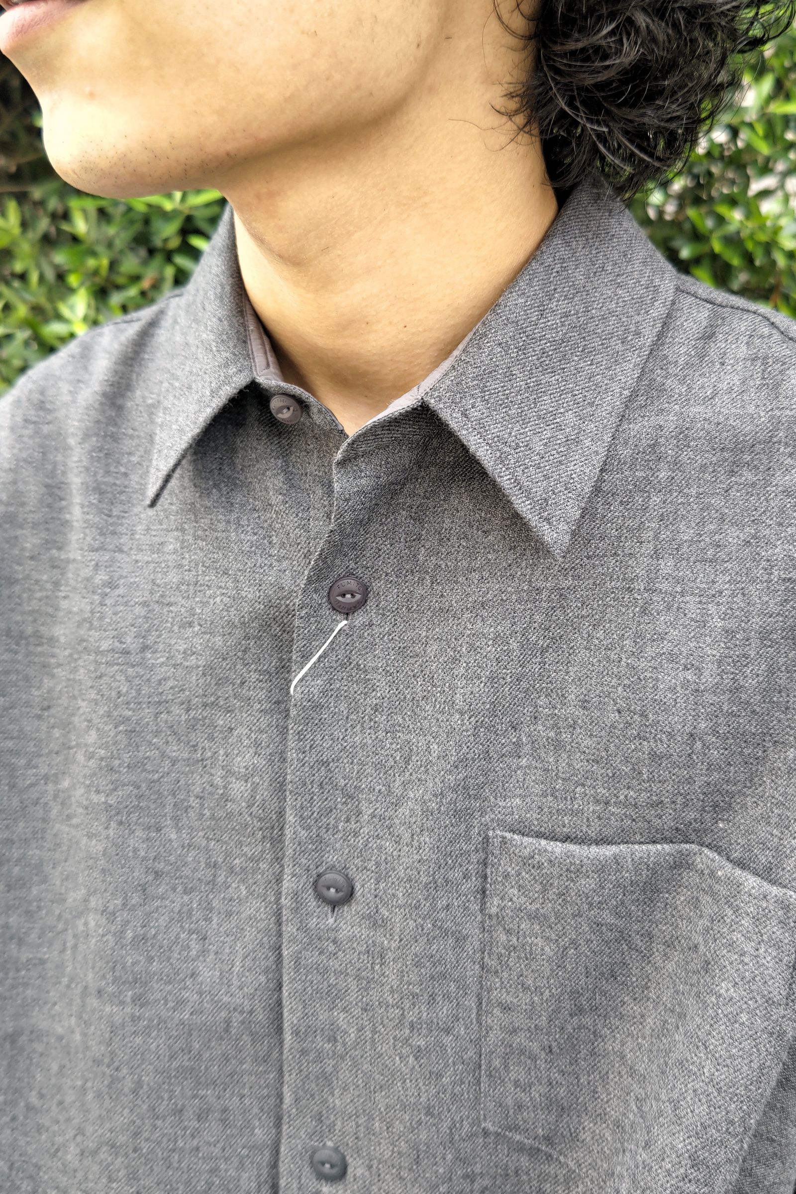 FUMITO GANRYU - Watteau pleated wool shirt -gray- 23aw | asterisk