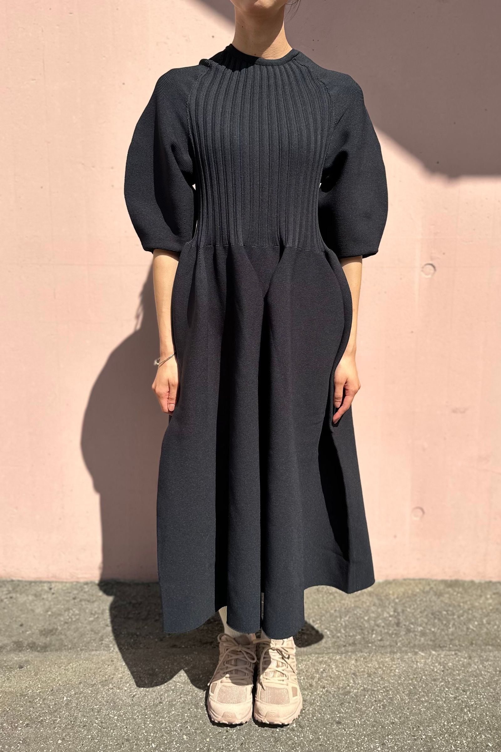 CFCL - POTTERY LONG PUFF SLEEVE DRESS -black- 23aw women | asterisk