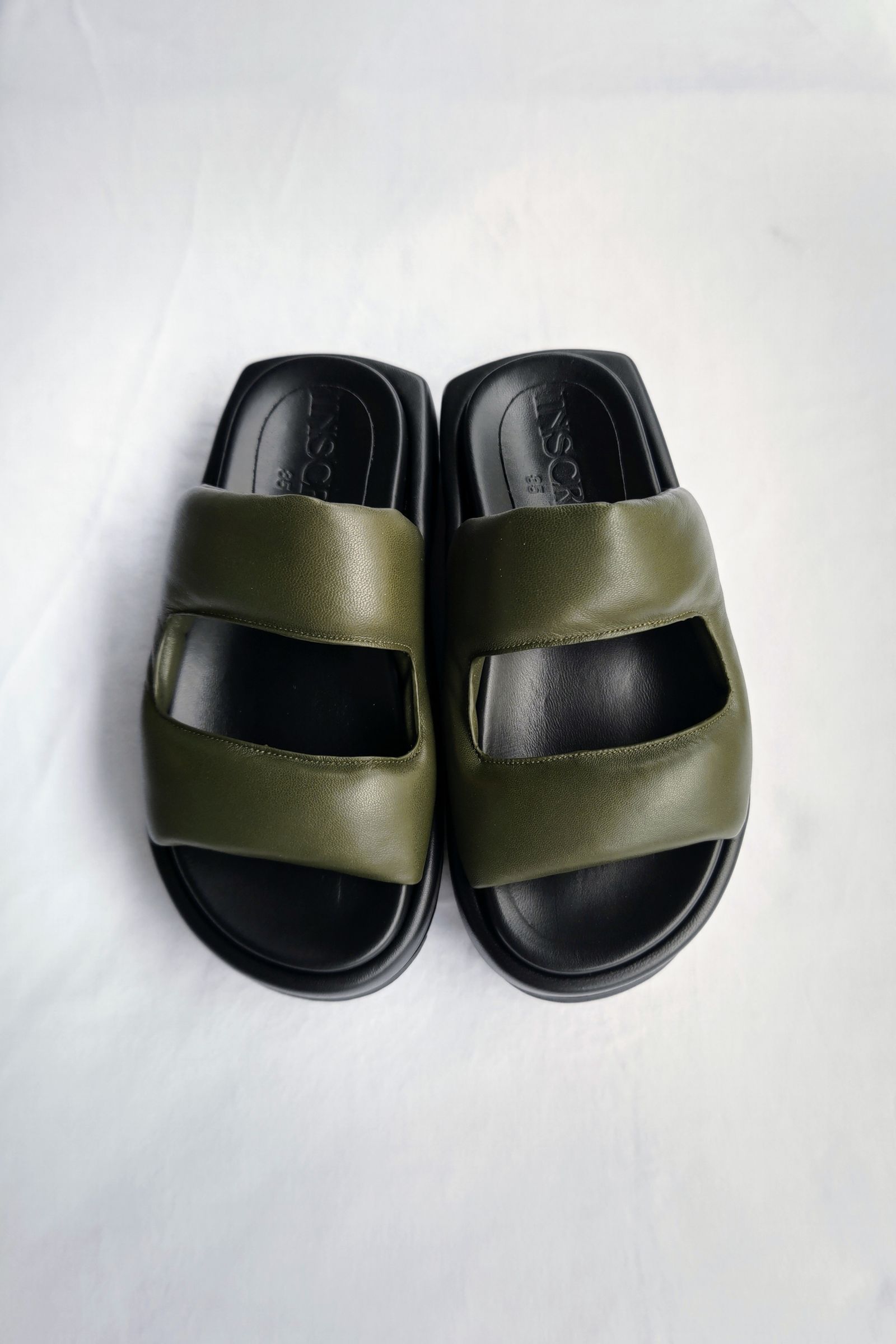 INSCRIRE - two belt sandals -khaki- 23ss | asterisk