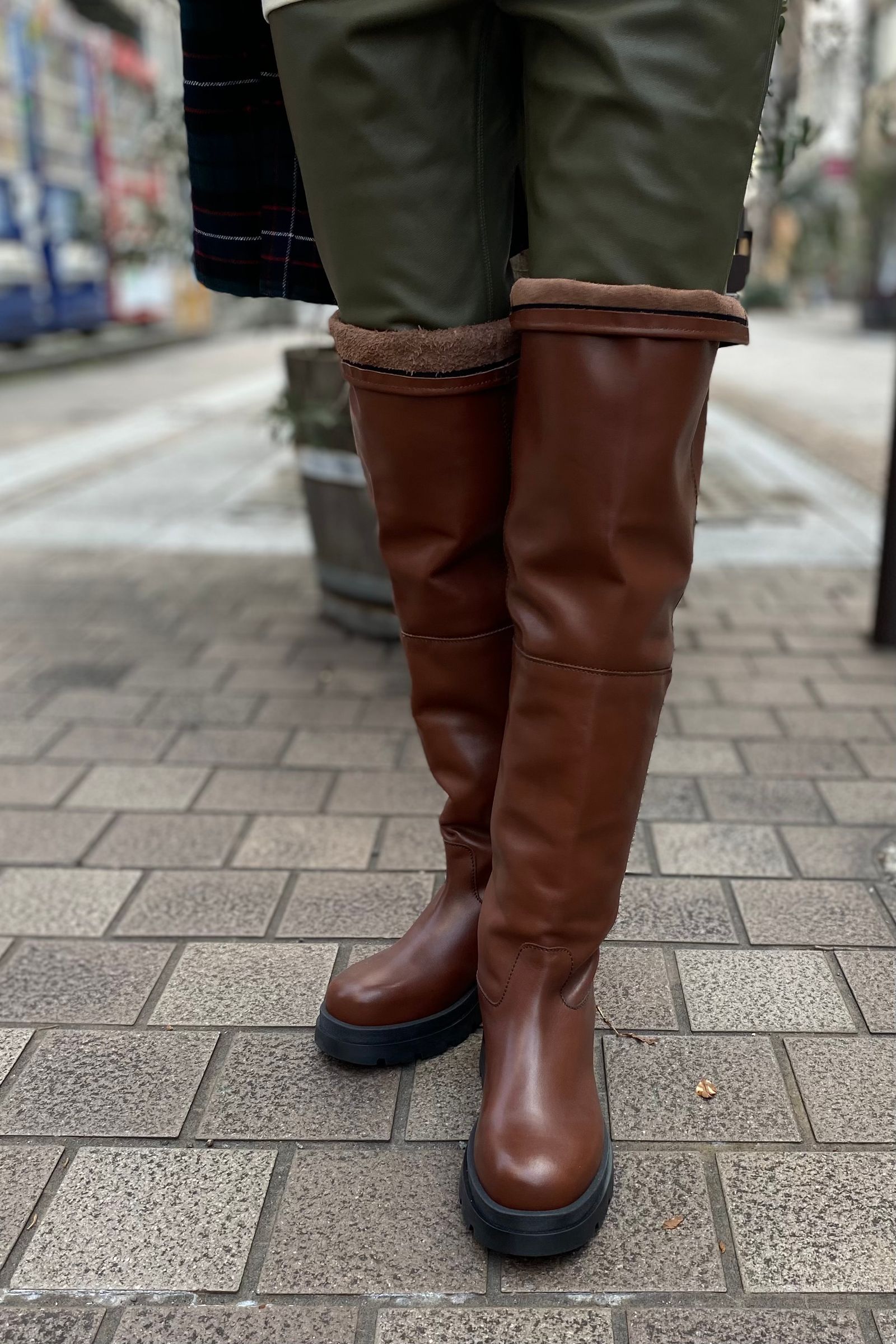 INSCRIRE - long boots -brown- 22aw | asterisk