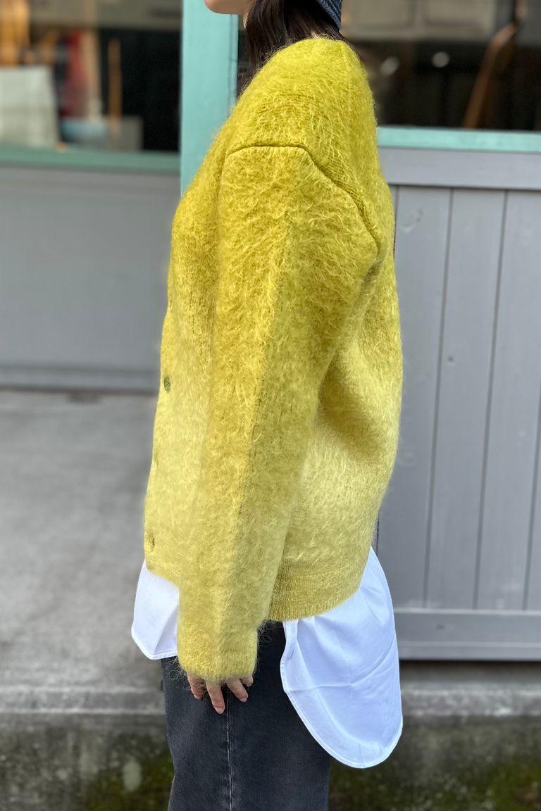 UNUSED - Gradation mohair cardigan -mustard- 23aw | asterisk