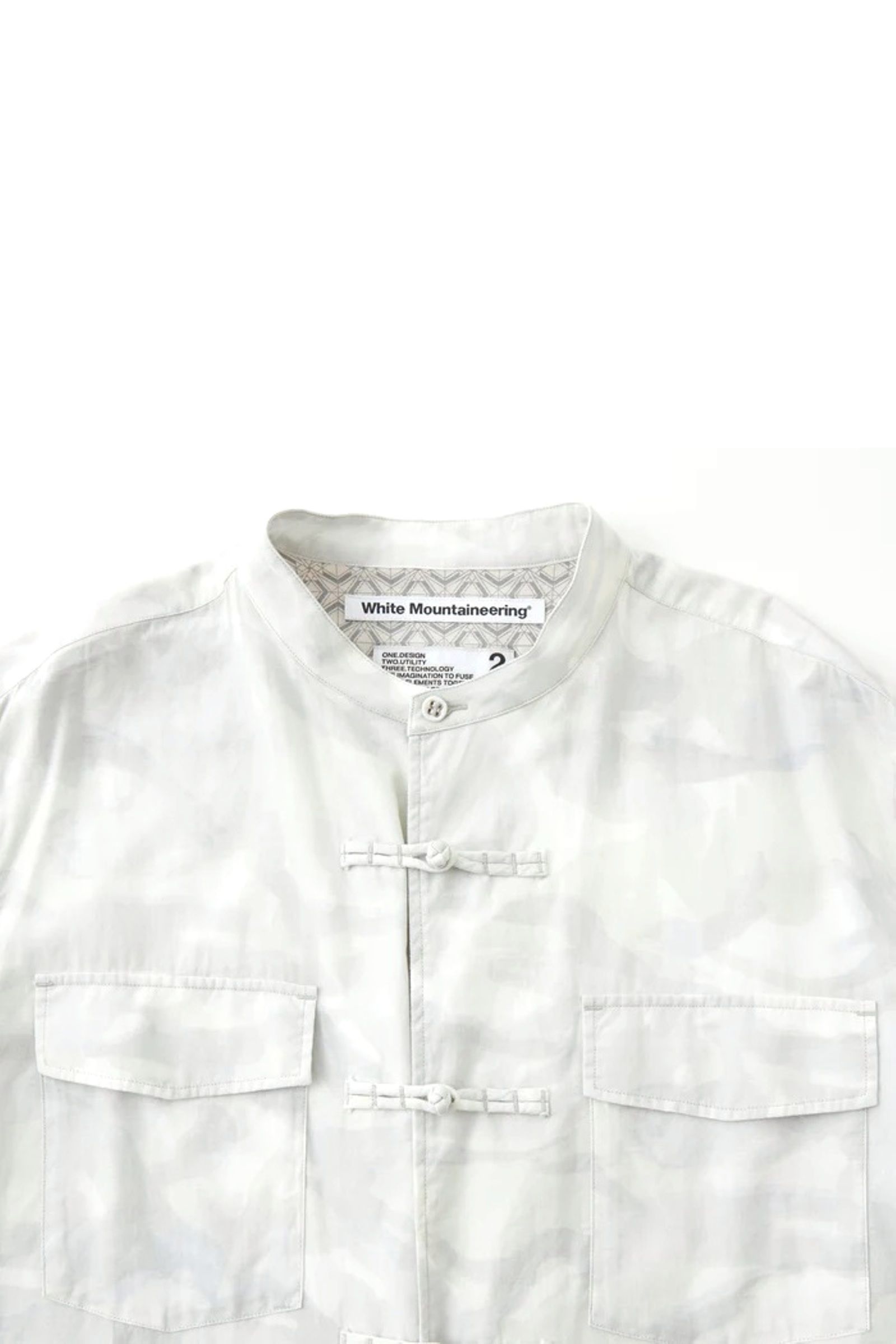 White Mountaineering - camouflage china shirt- light gray-23ss