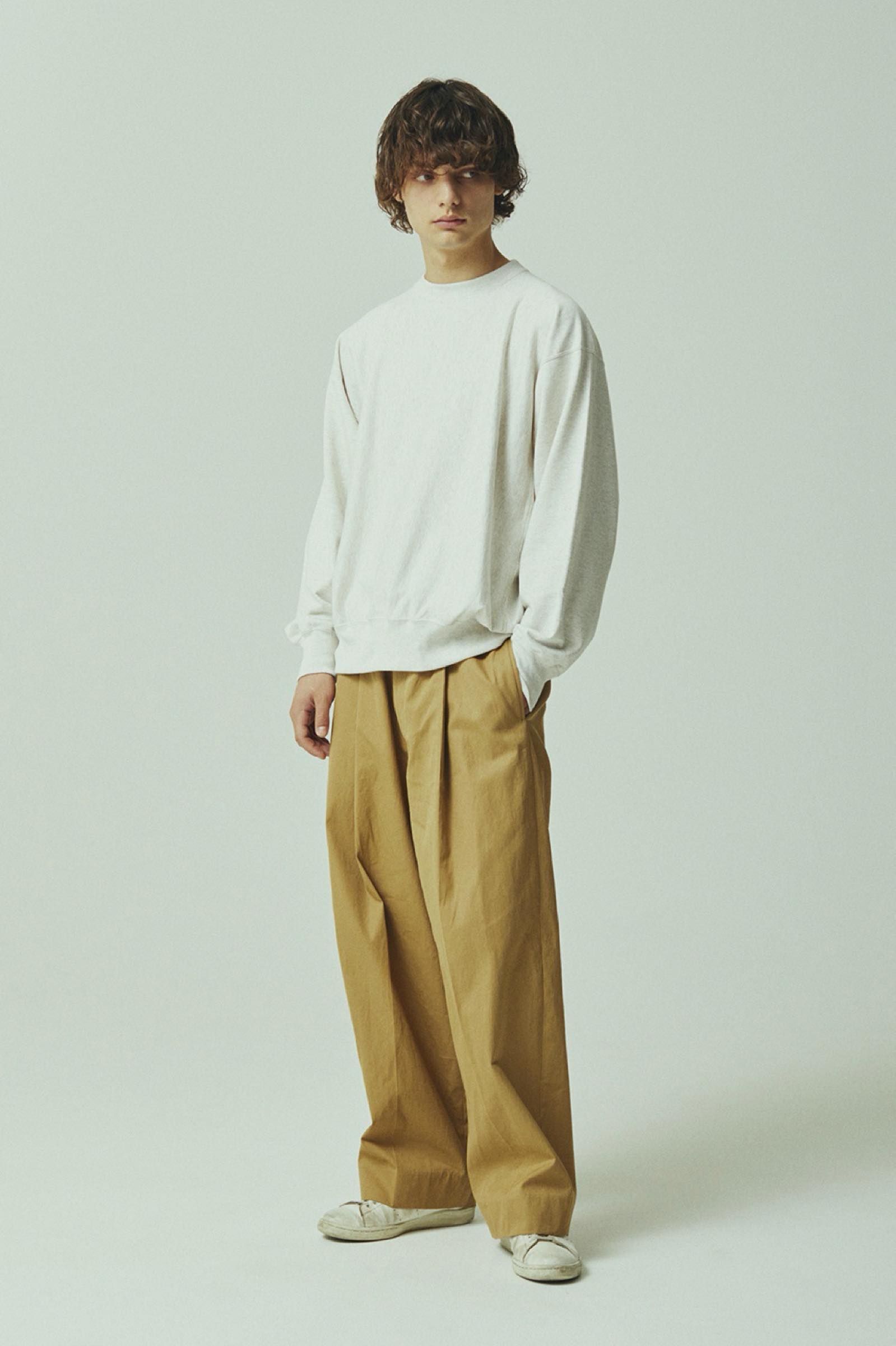 blurhms - dry gabardine super wide easy slacks-beige- 22ss men 