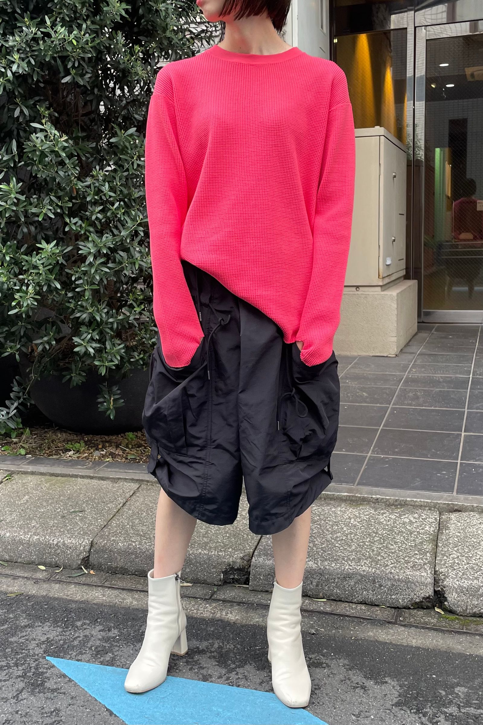 UNUSED - overdyed chemical wash thermal -red- 23ss | asterisk