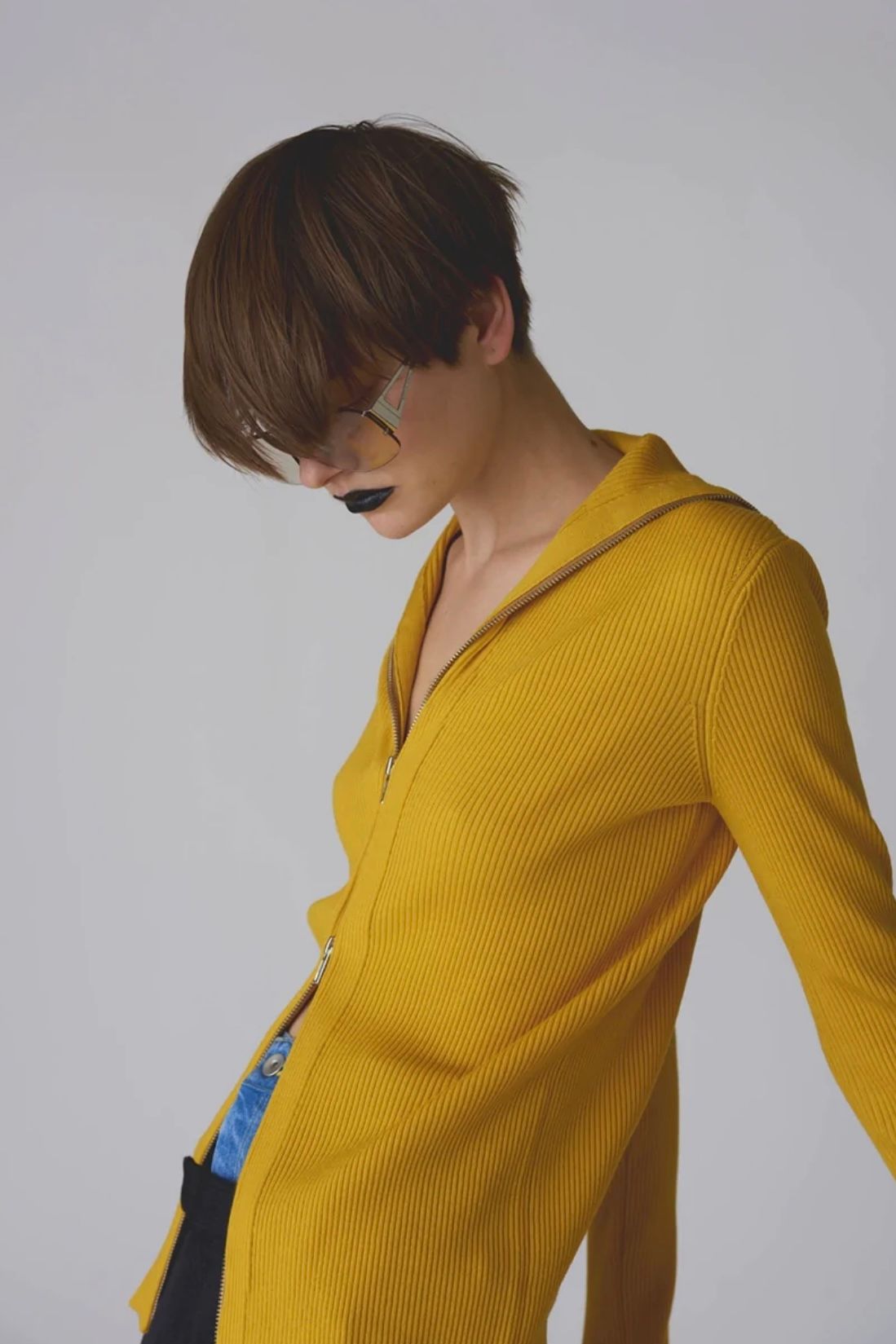 INSCRIRE - tight fit drives knit -yellow- 22aw | asterisk