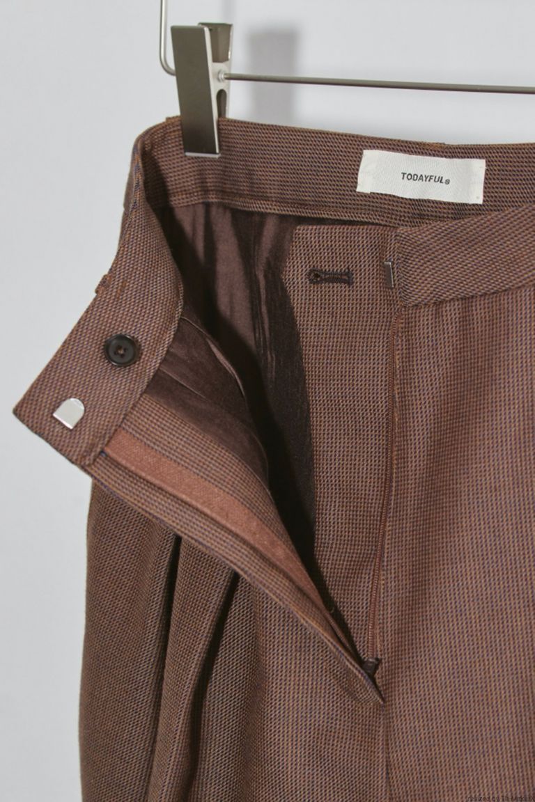 TODAYFUL - houndstooth wool trousers -choco- 22aw | asterisk