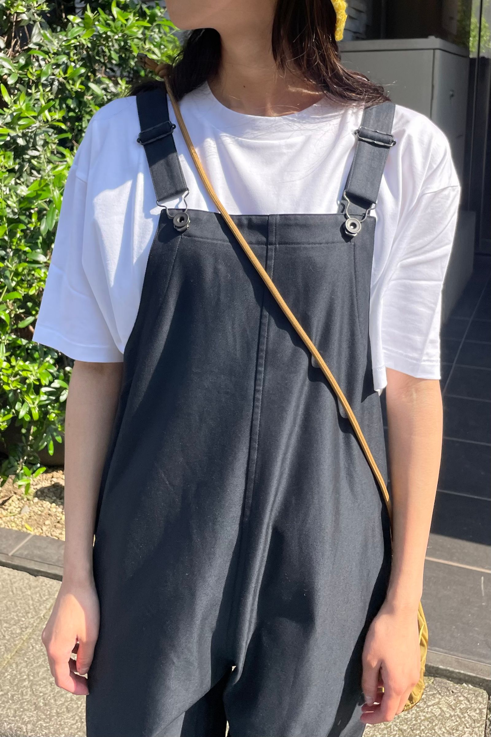 blurhms - drill chambray overalls -carbon navy- 23ss women | asterisk