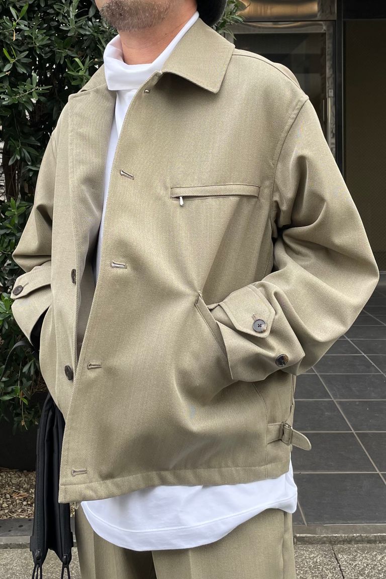 A.PRESSE - covert cloth sports jacket -khaki- 23ss | asterisk 