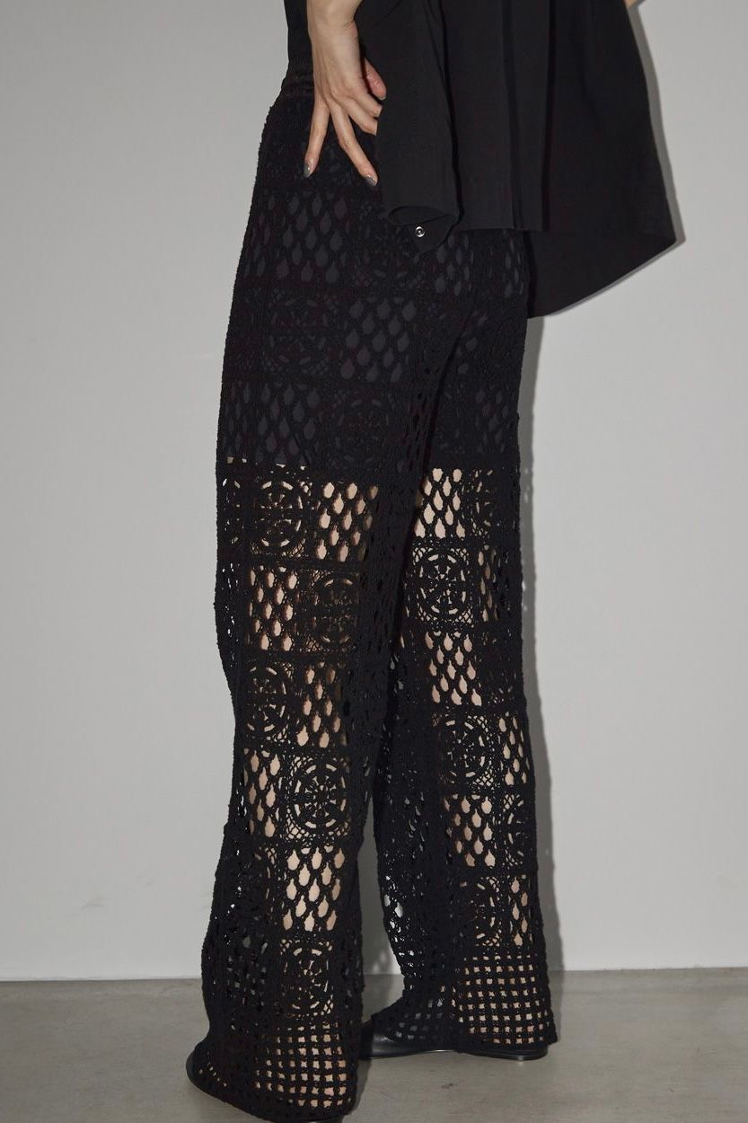 TODAYFUL - Crochet Lace Pants‐black- 23ss | asterisk