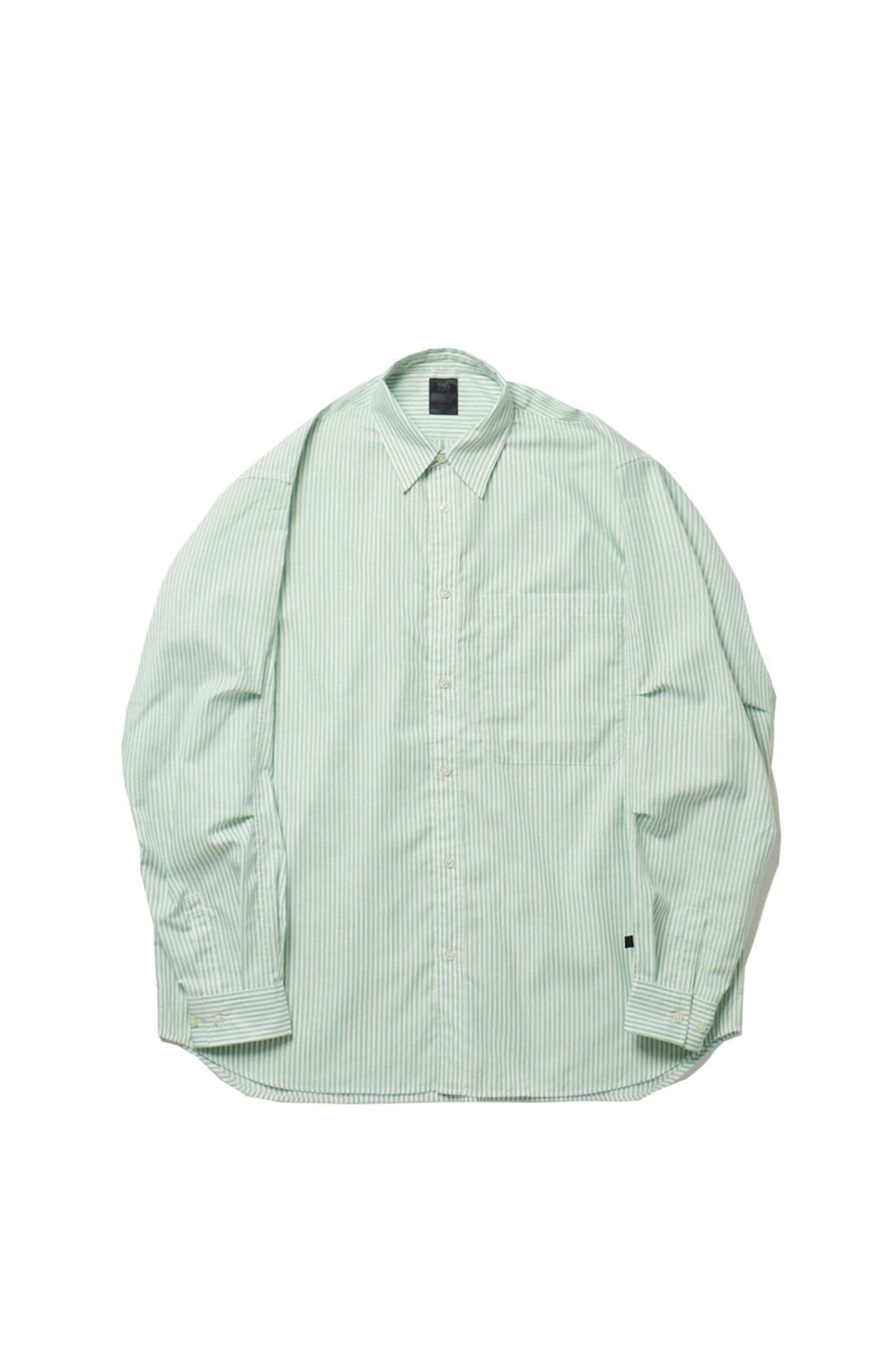 DAIWA PIER39 - tech button down shirts l/s oxford -green stripe
