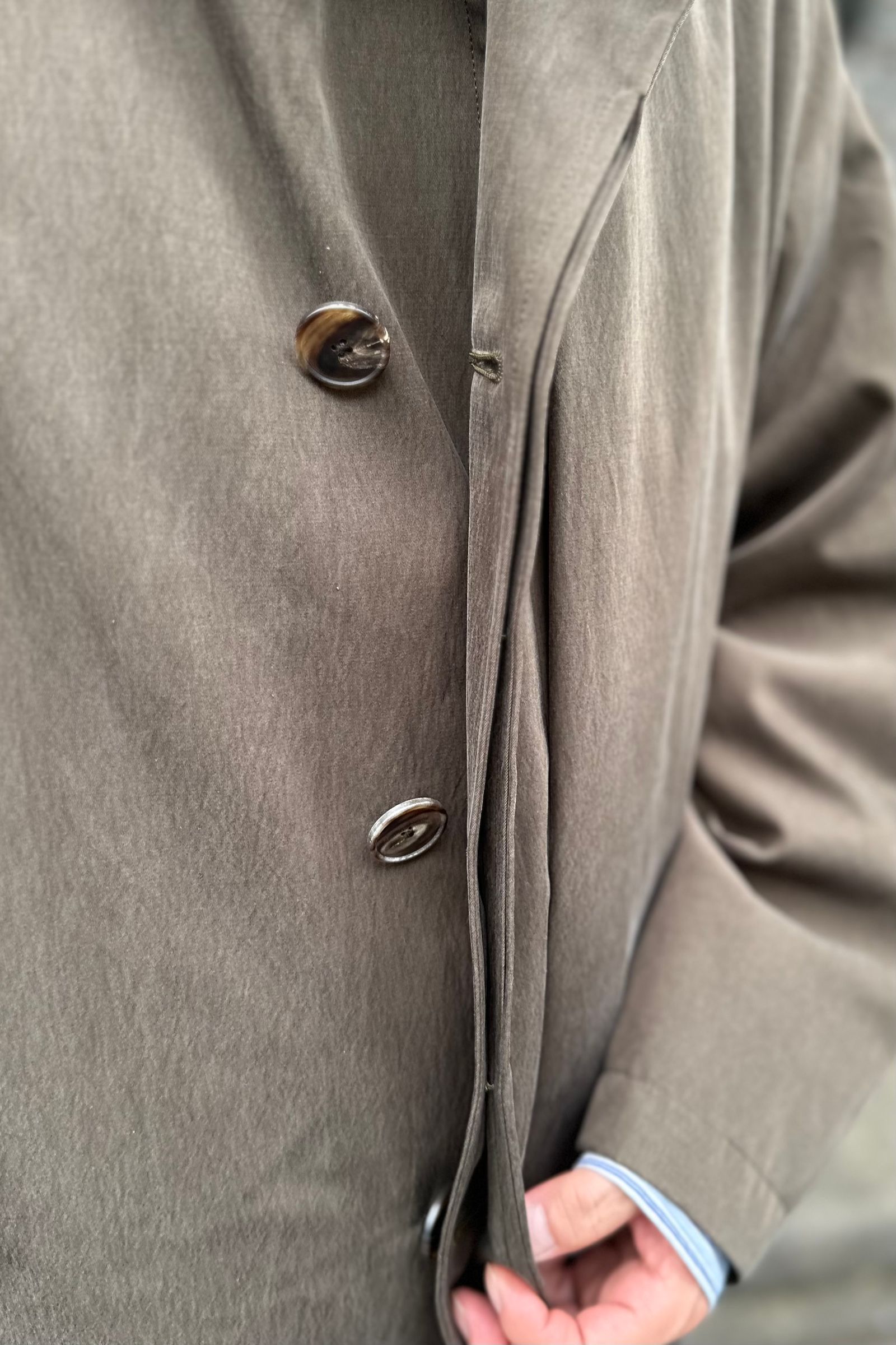 A.PRESSE - Lining Detachable Silk Coat -brown khaki- 23aw A.PRESSE - Lining Detachable Silk Coat -brown khaki- 23aw