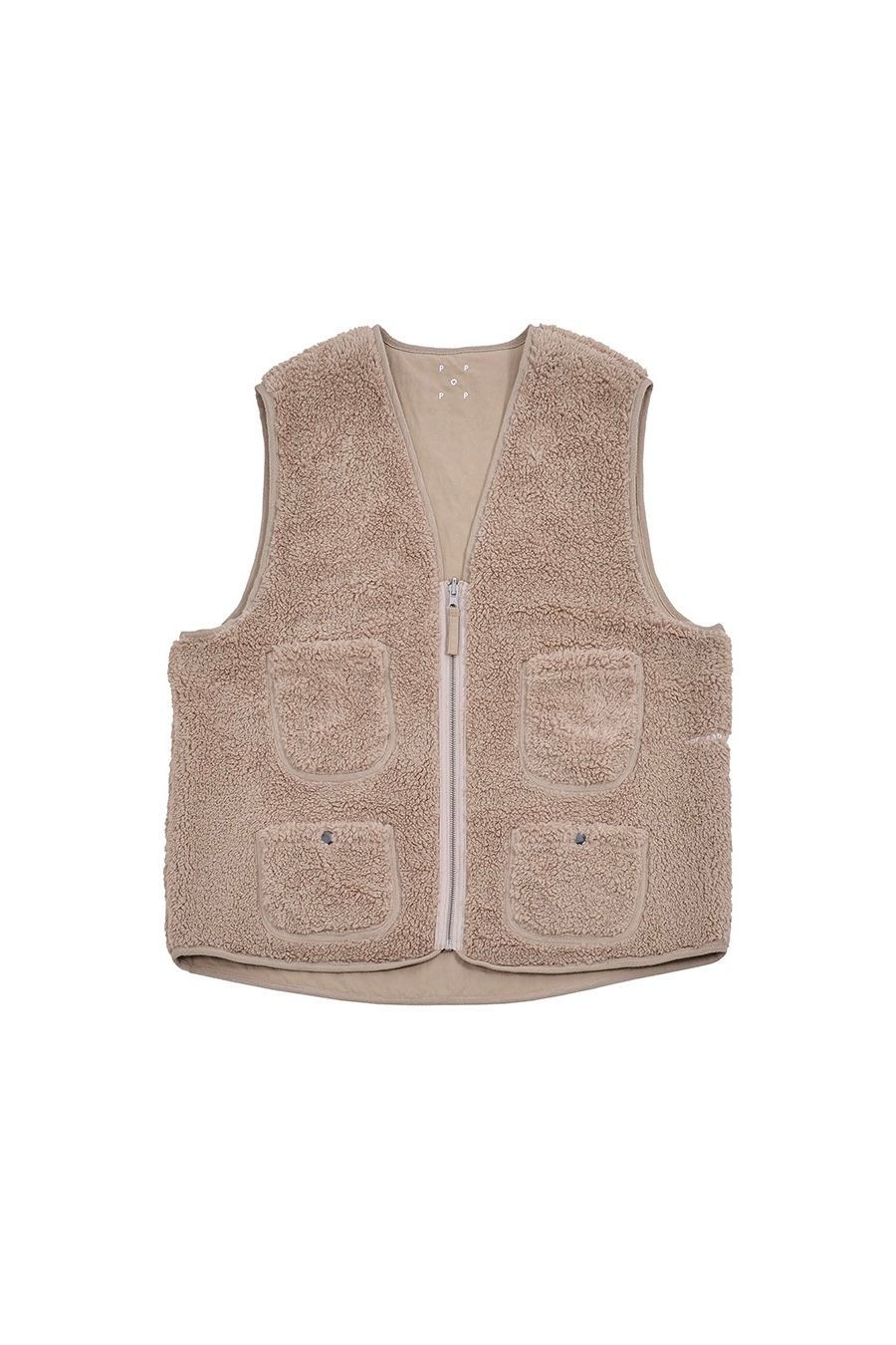 Pop Trading Company - harold reversible vest -white pepper- 22aw 