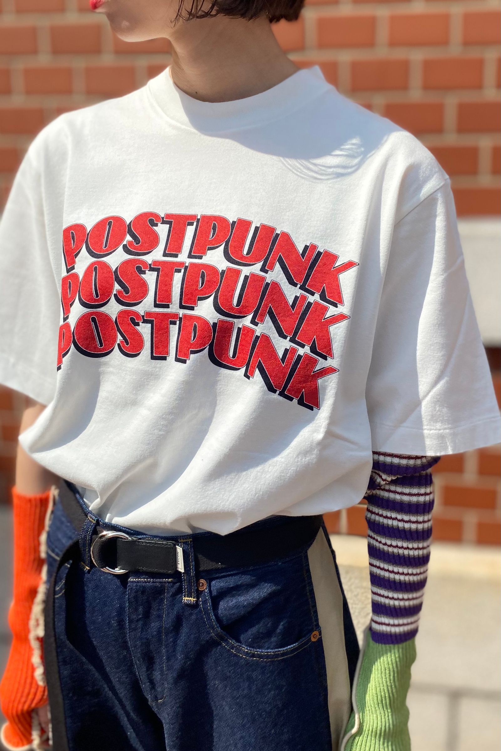 blurhms ROOTSTOCK - postpunk print tee STANDARD -white-women 23ss