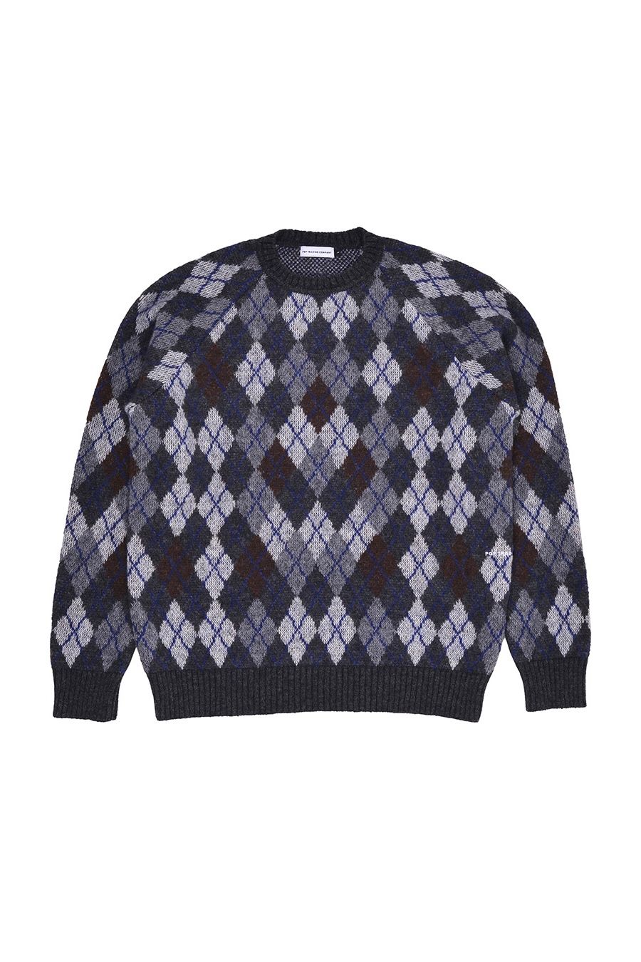 Pop Trading Company - burlington knitted crewneck -anthracite 