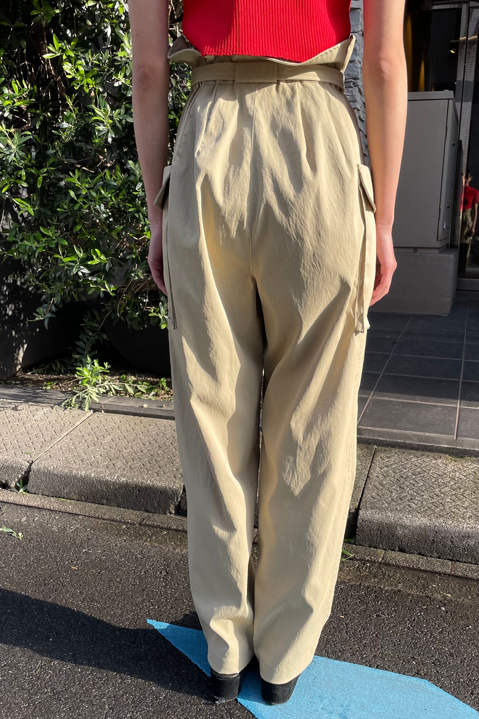 IIROT - high rise band pants -beige- 23ss | asterisk