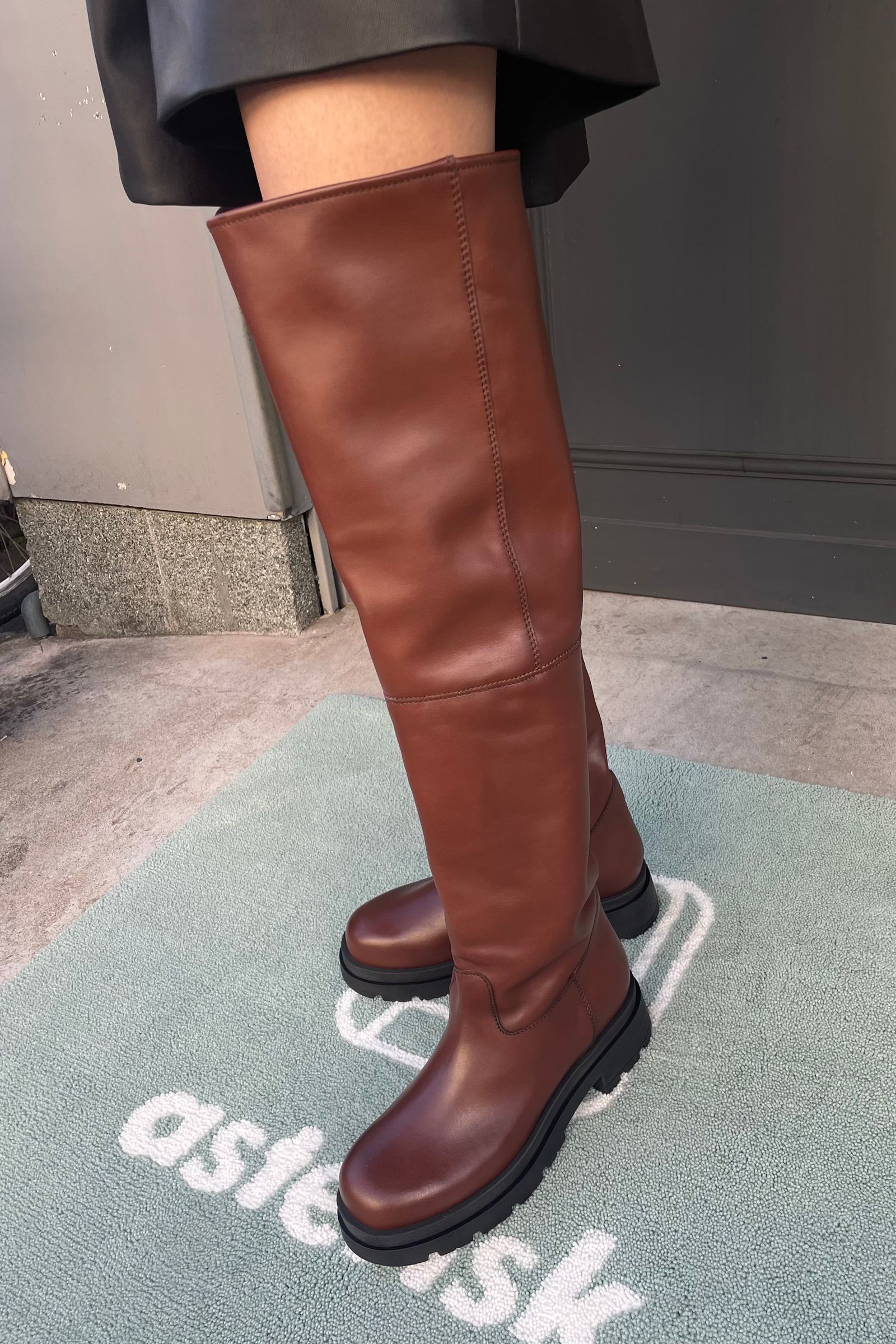 INSCRIRE - long boots -brown- 22aw | asterisk