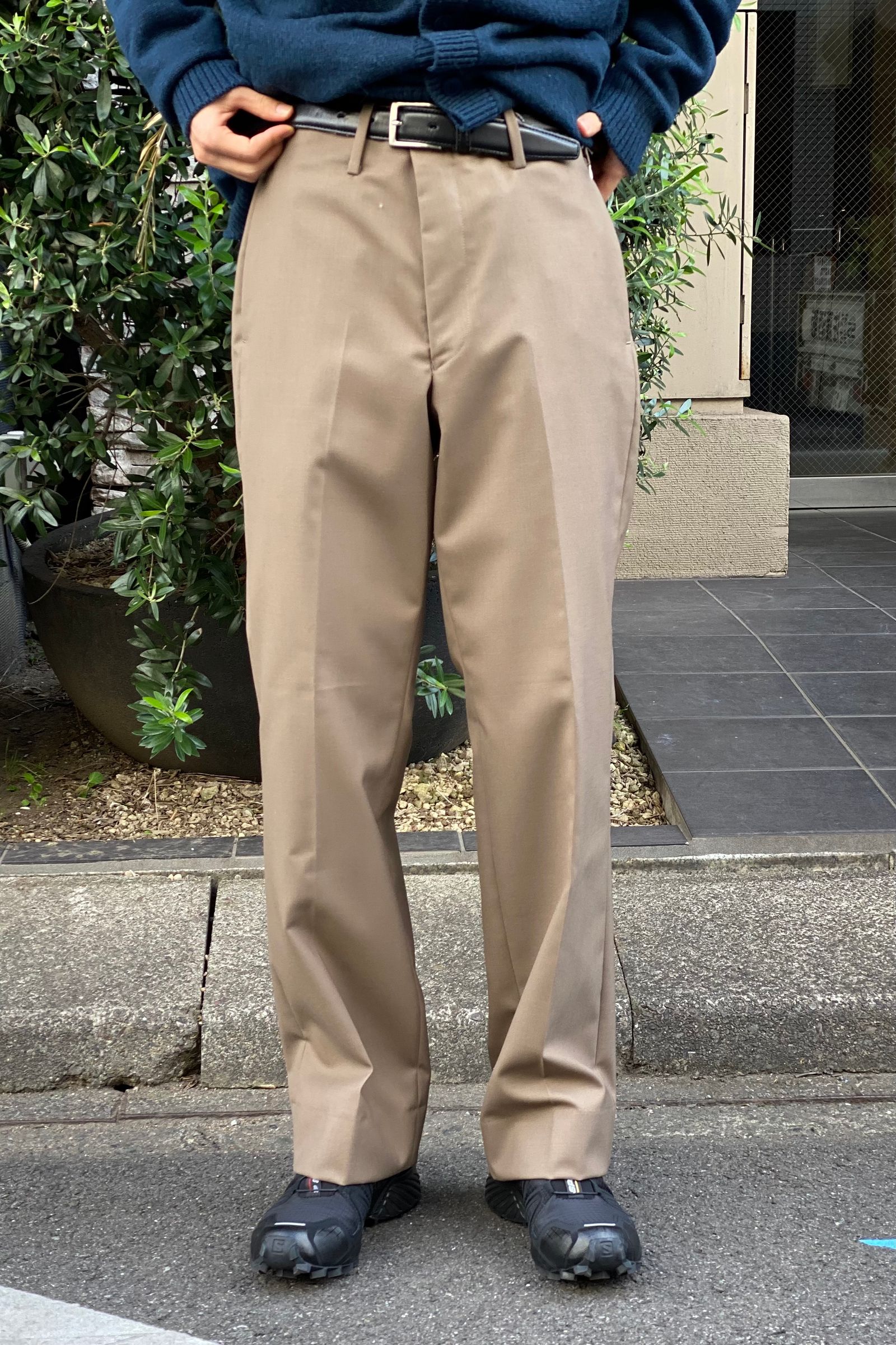 WEWILL - flat waist trousers -greige- 22aw - | asterisk