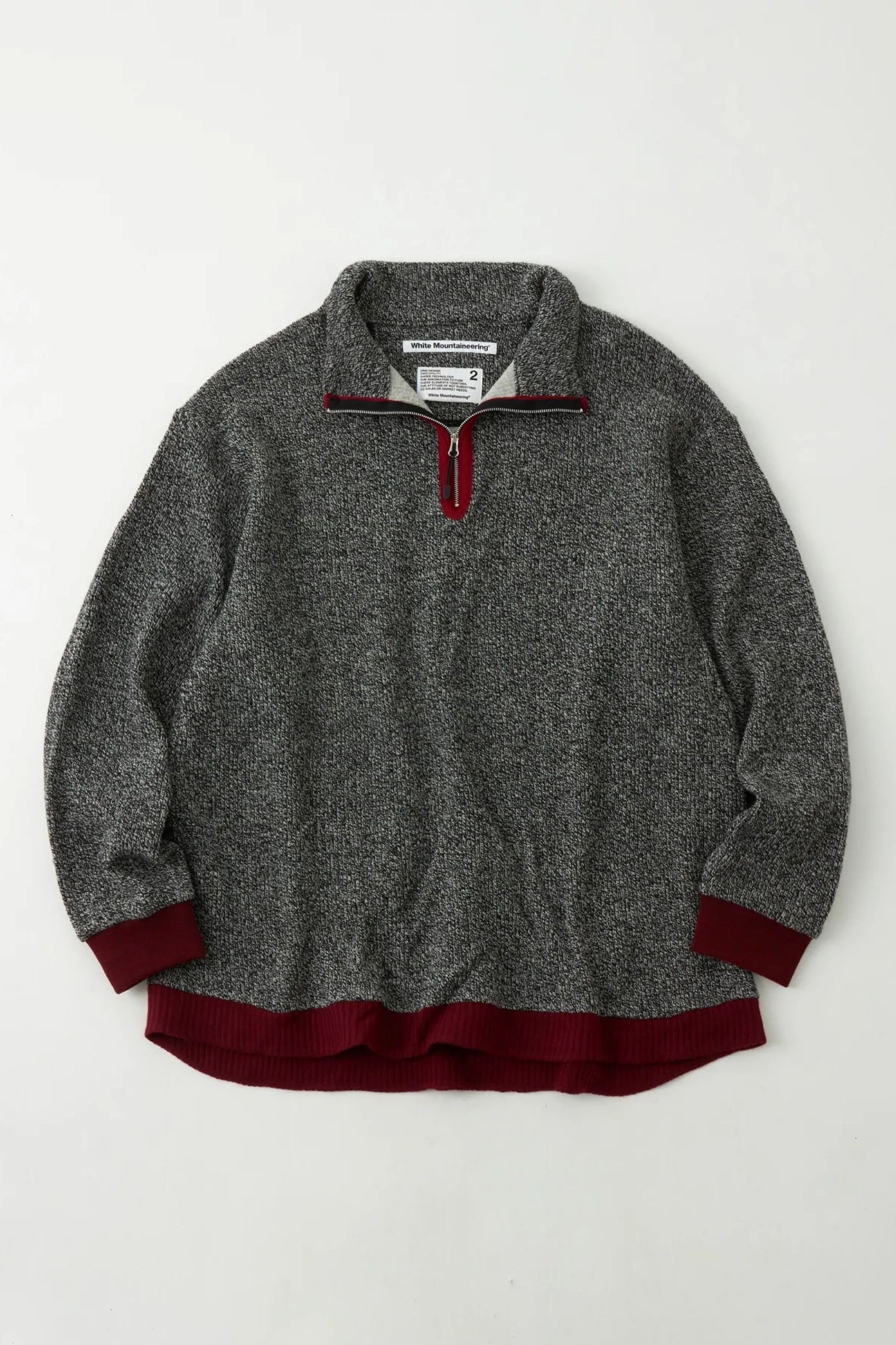 White Mountaineering - half zip knit pullover -charcoal- 22aw men