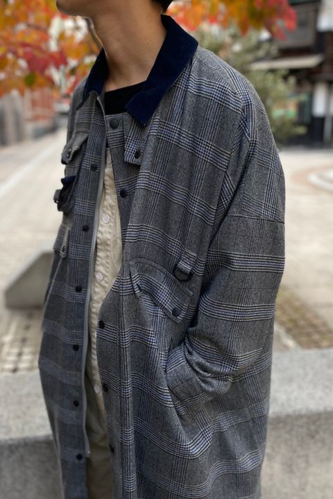 ラフに羽織れるチェックコート/ F/CE.