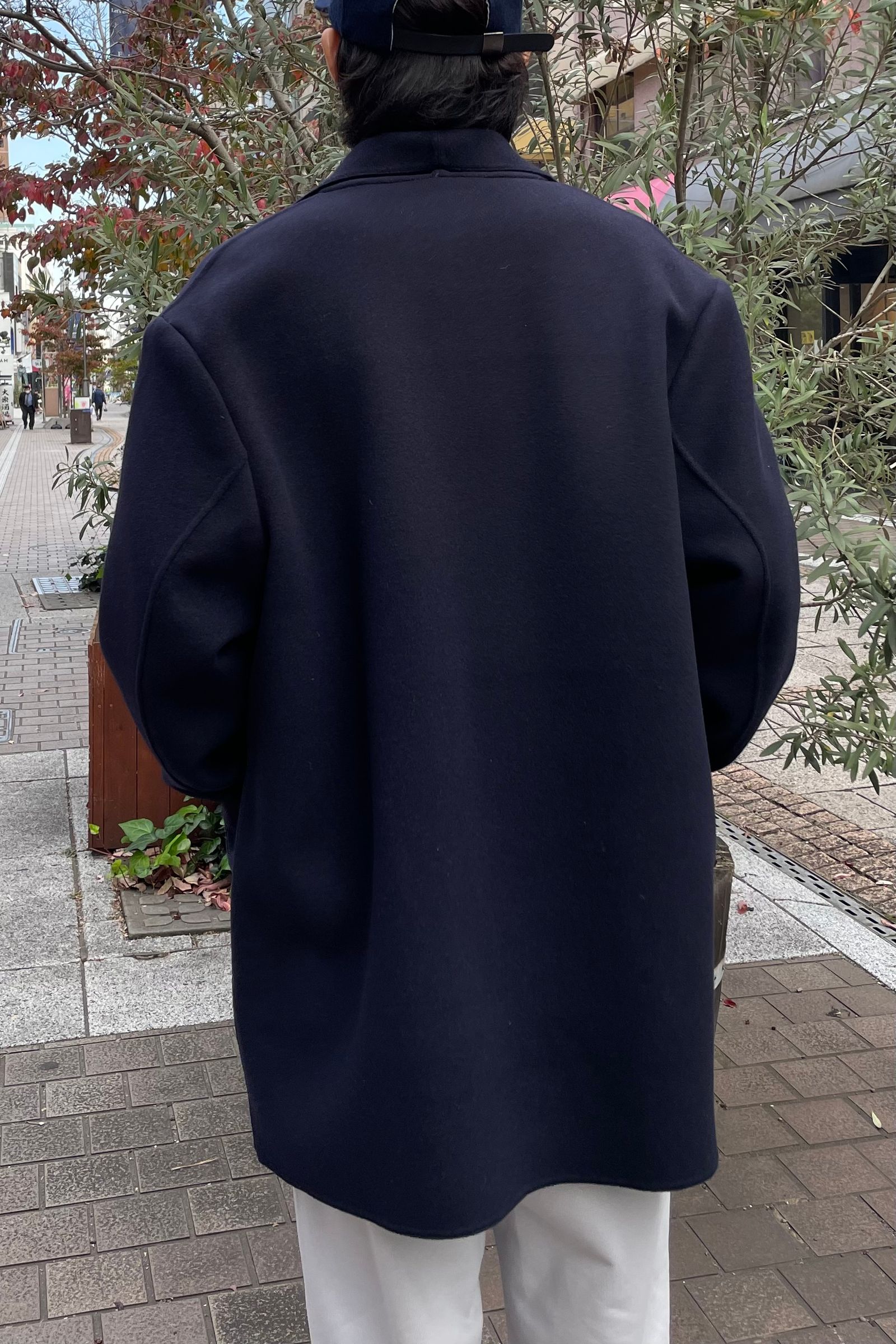 LAMOND - wool double face coat -navy- 22aw men | asterisk