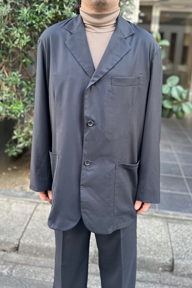 awasa - ウールシルクテーラードジャケット -DARK NAVY- 24ss men  