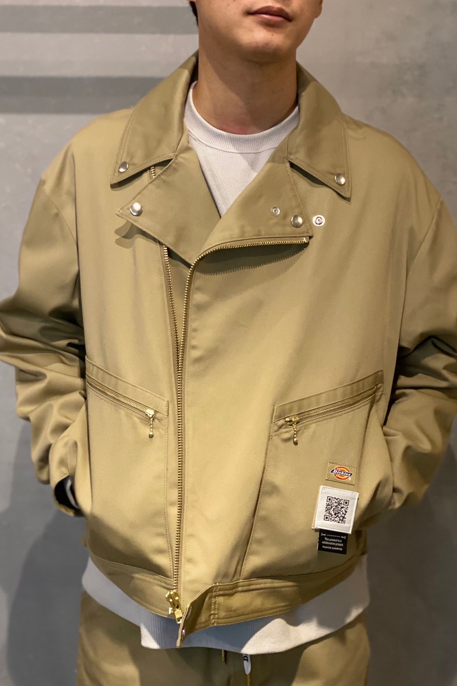FUMITO GANRYU - double jacket x dickies collaboration -beige- 22ss 
