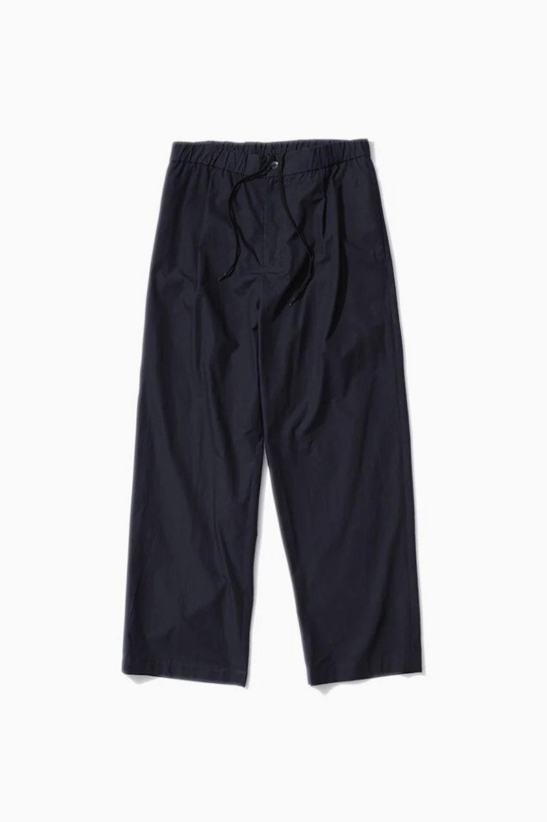 ATON - cotton typewriter easy tapered pants -navy- men 23ss | asterisk