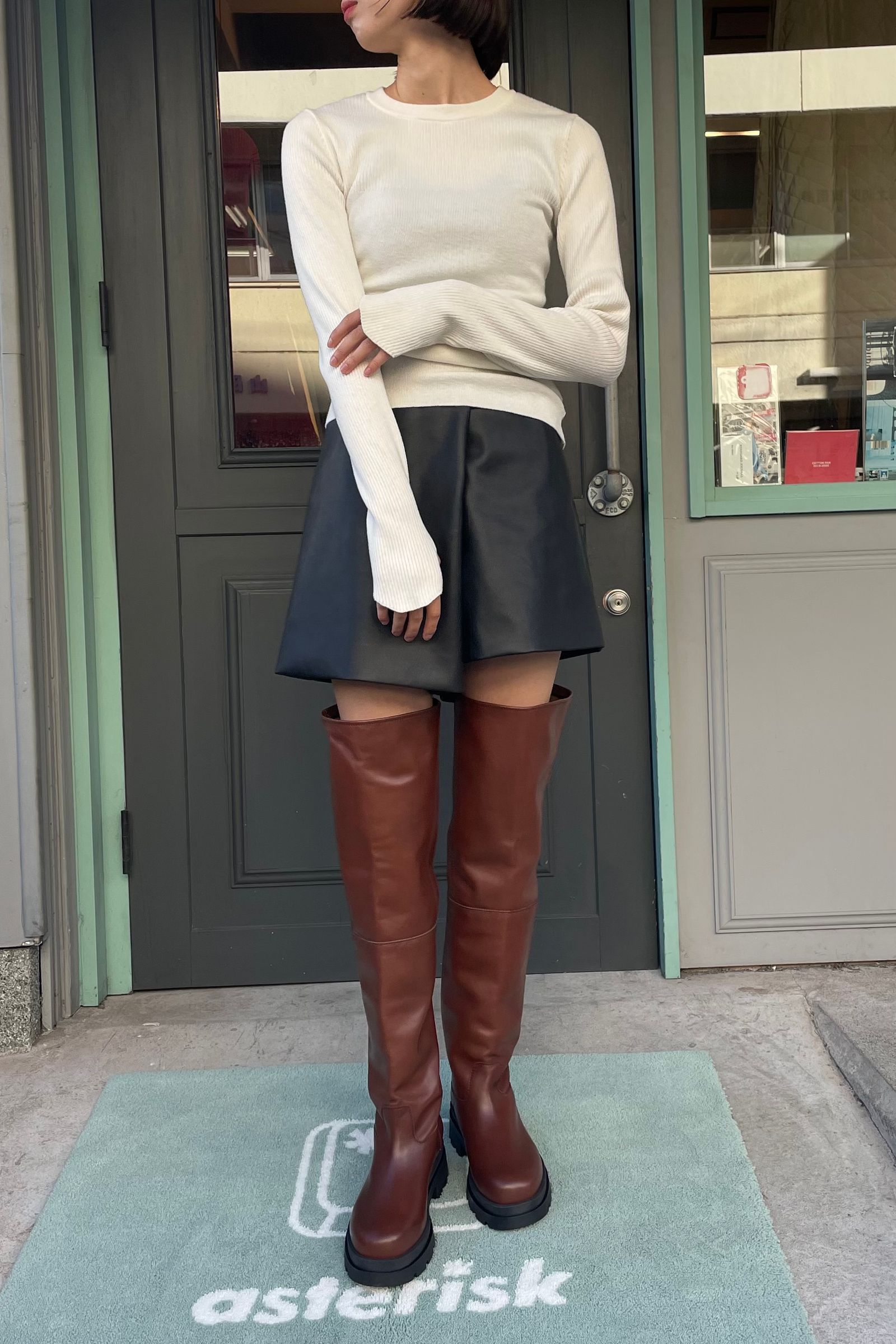 INSCRIRE - long boots -brown- 22aw | asterisk