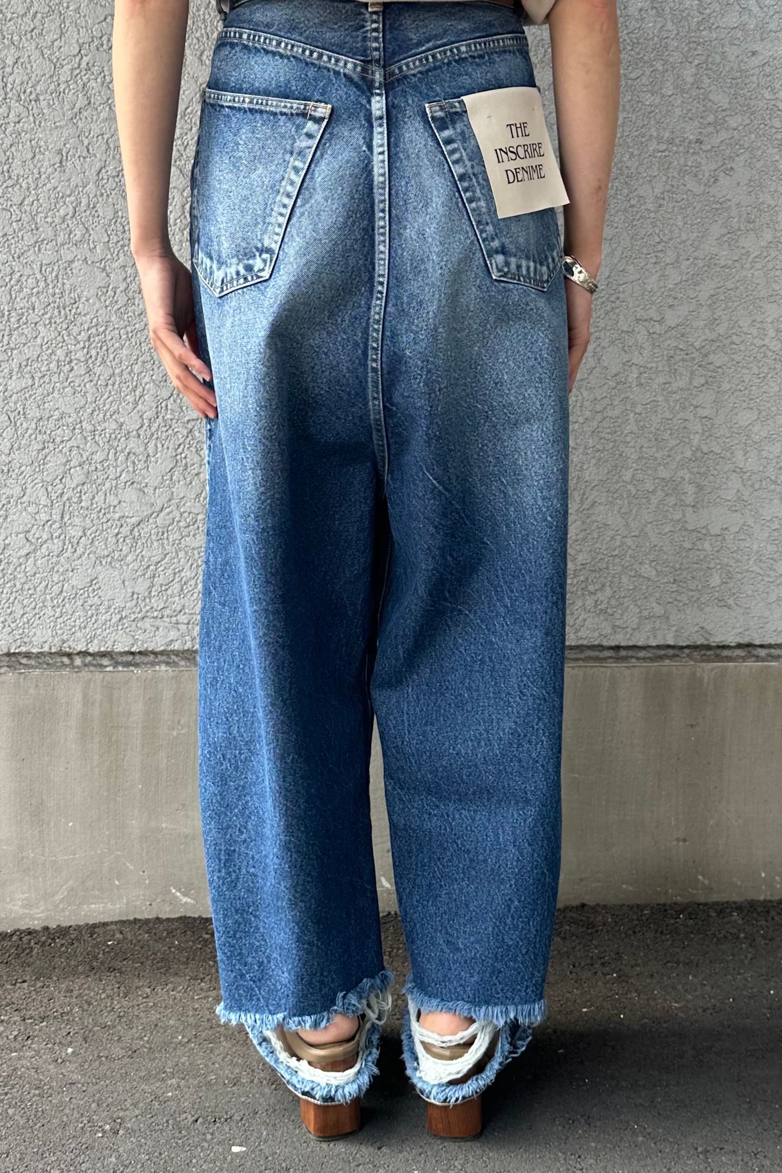 INSCRIRE - Denim Loose Fit Pants -dark blue used- 24ss | asterisk