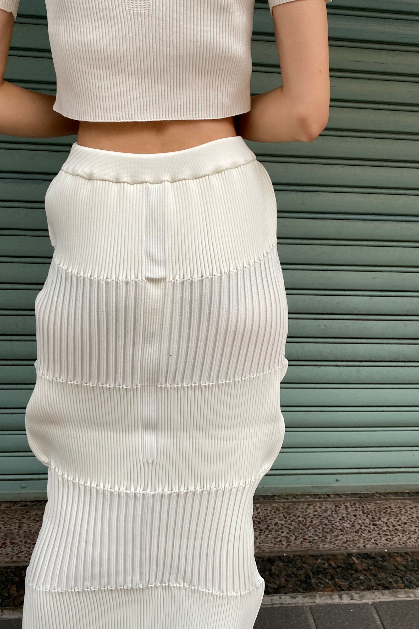 CFCL - fluted skirt 1-white-women 23ss | asterisk