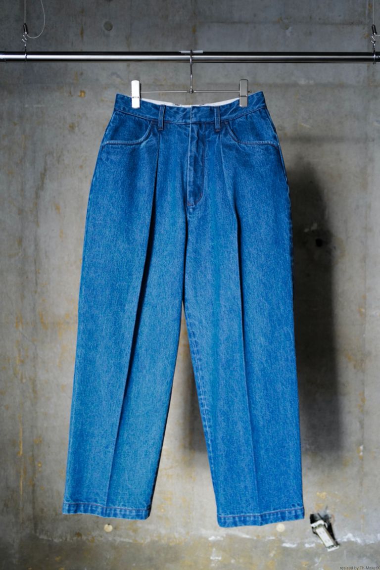 FARAH - ファーラー/1タックワイドデニム/one tuck wide pants -blue