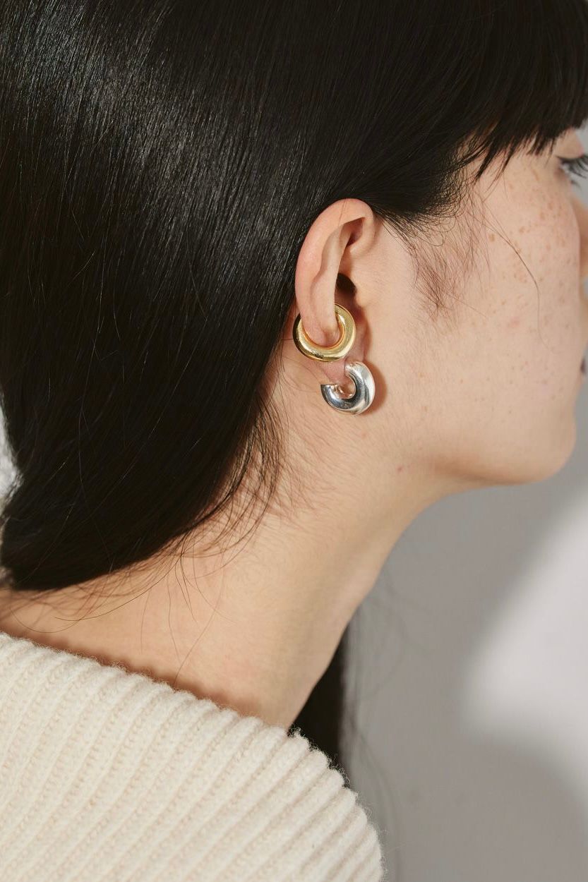 TODAYFUL - round hoop earcuff -gold- 23ss | asterisk