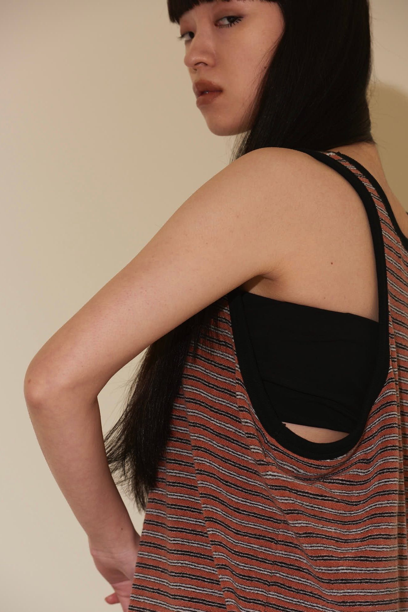 INSCRIRE - 【予約商品】 pile tank top -boreder- 22ss -5月頃入荷