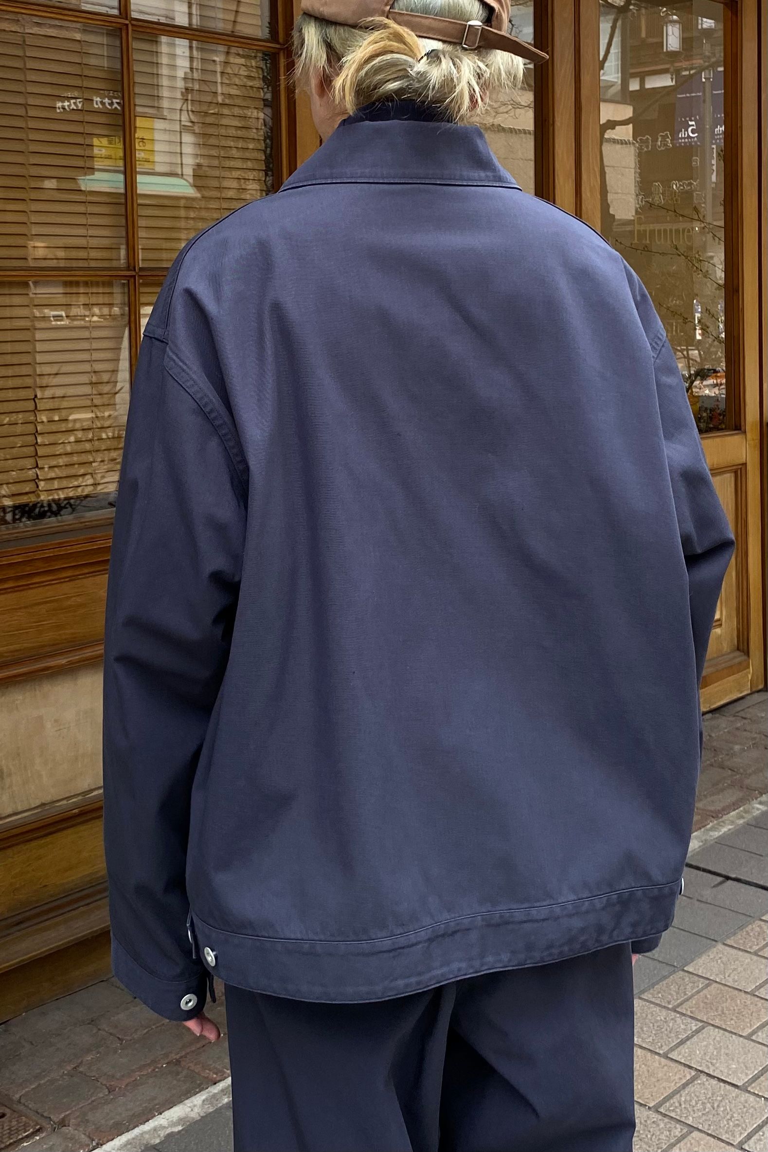 Y - organic cotton recycle polyester twill blouson -navy