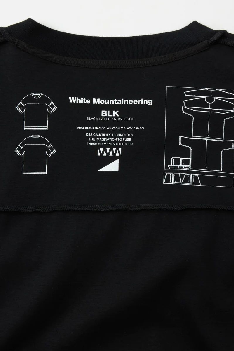 White Mountaineering - 【BLK】long yoke sleeve t-shirt-black-23ss