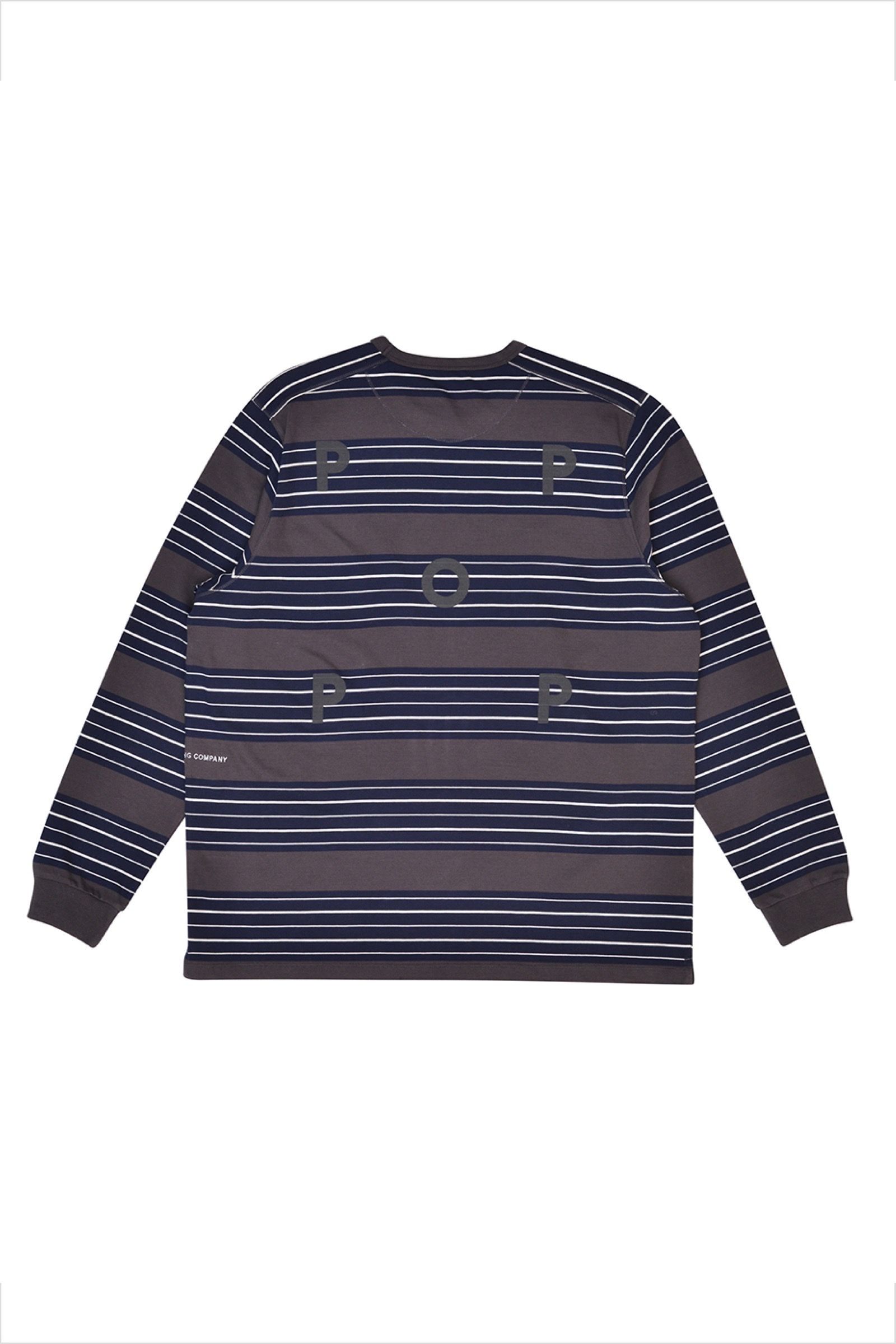 striped longsleeve shirt 21aw - L - ANTHRACITE