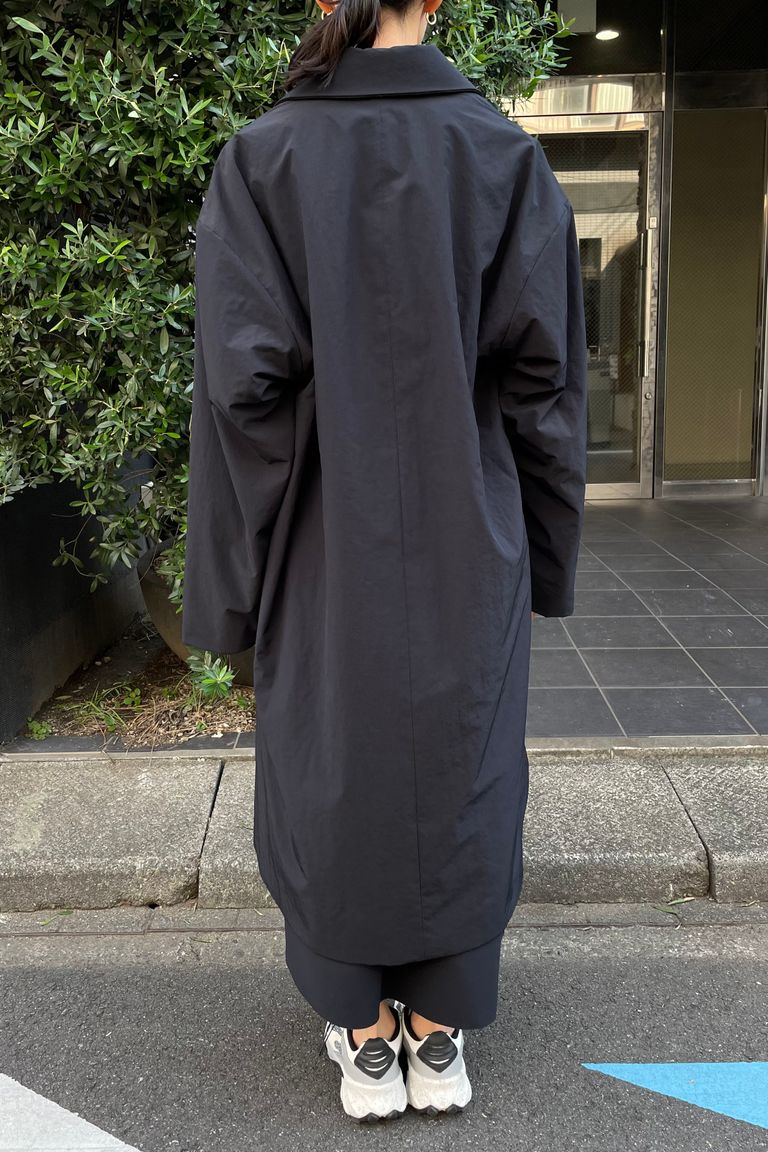 ATON - asako nylon semi double coat -navy- women - | asterisk