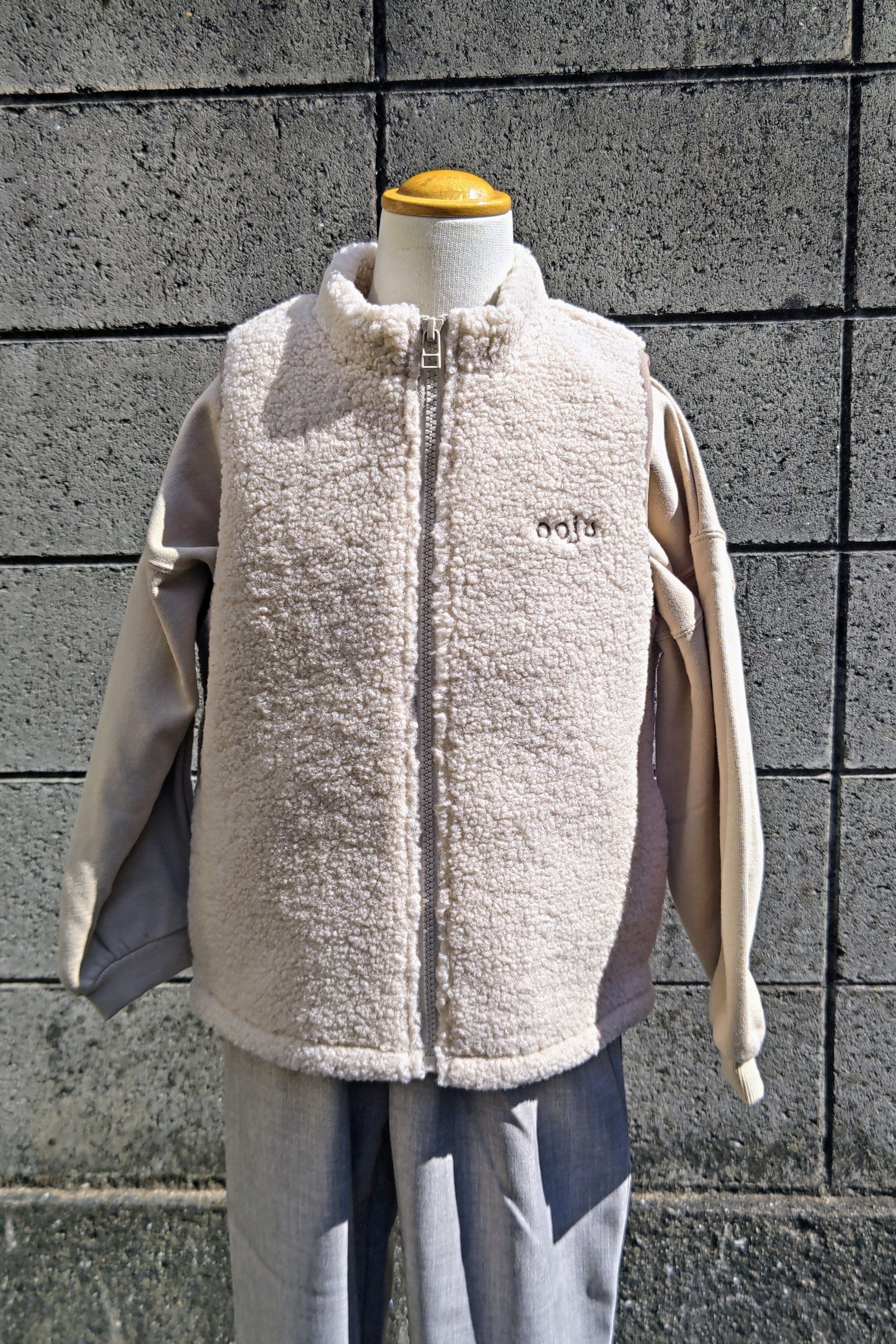 ooju - boa vest -beige- 23aw kids | asterisk