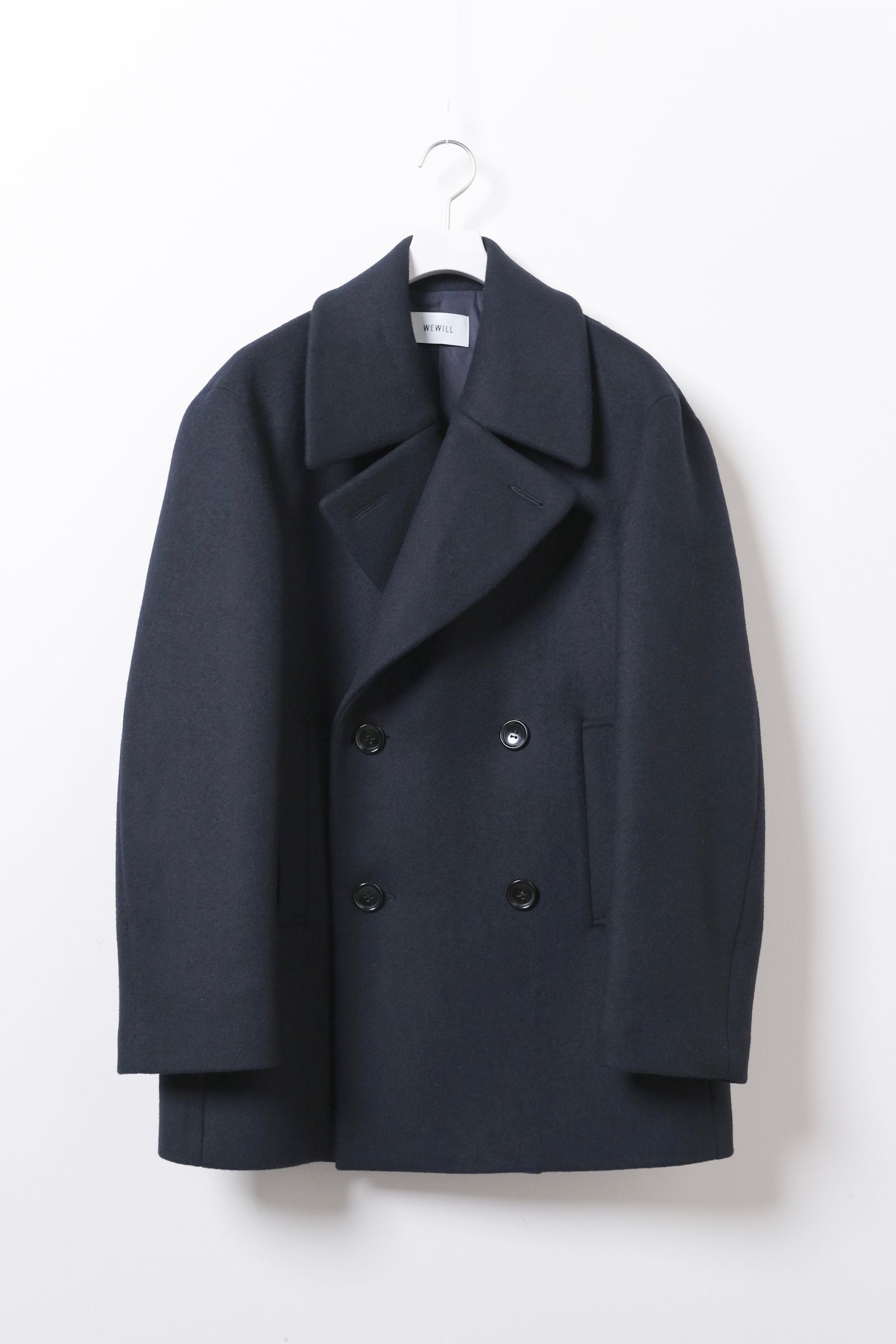 WEWILL - PEA COAT -Navy- 23aw | asterisk