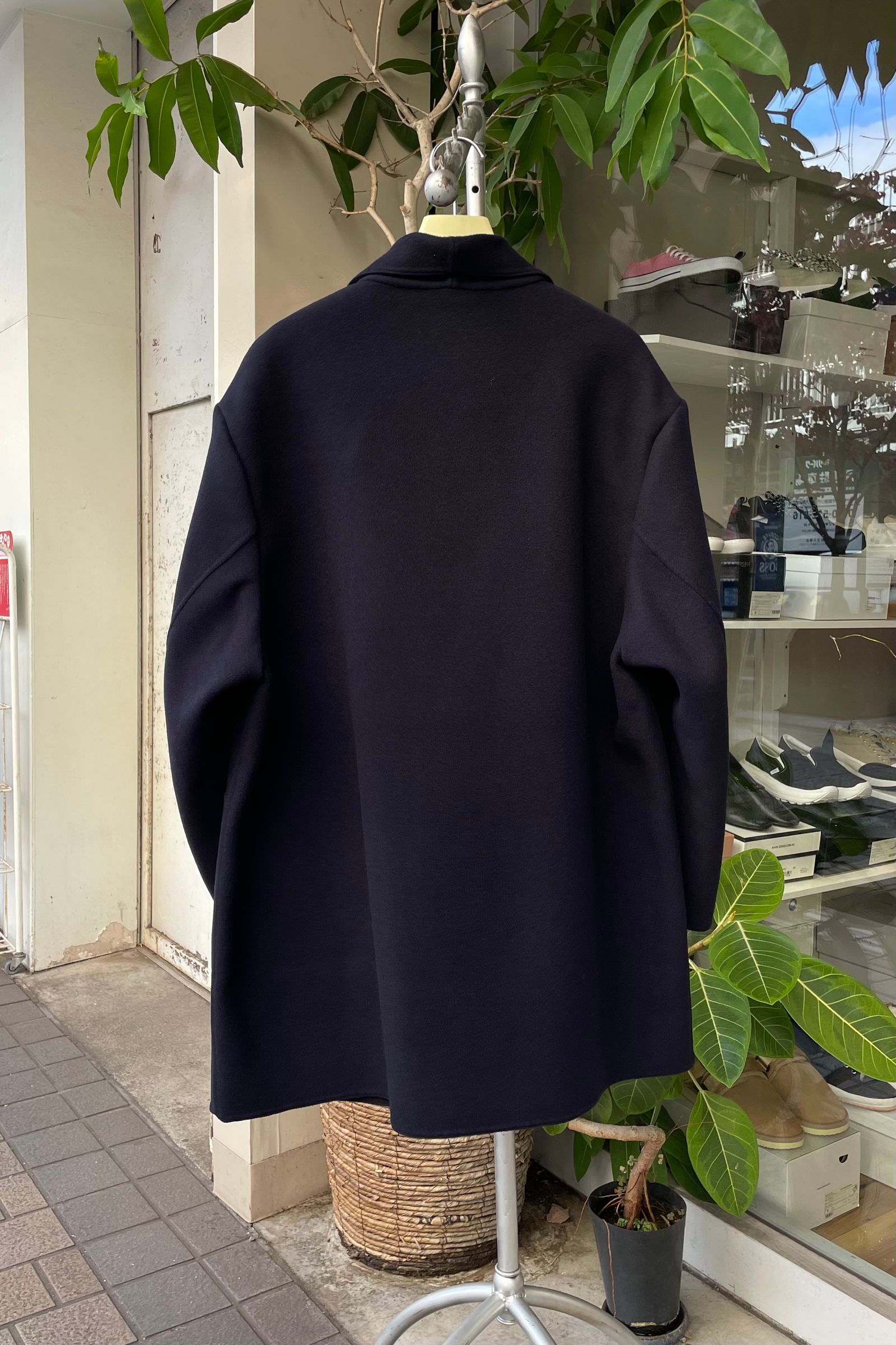 LAMOND - wool double face coat -navy- 22aw men | asterisk