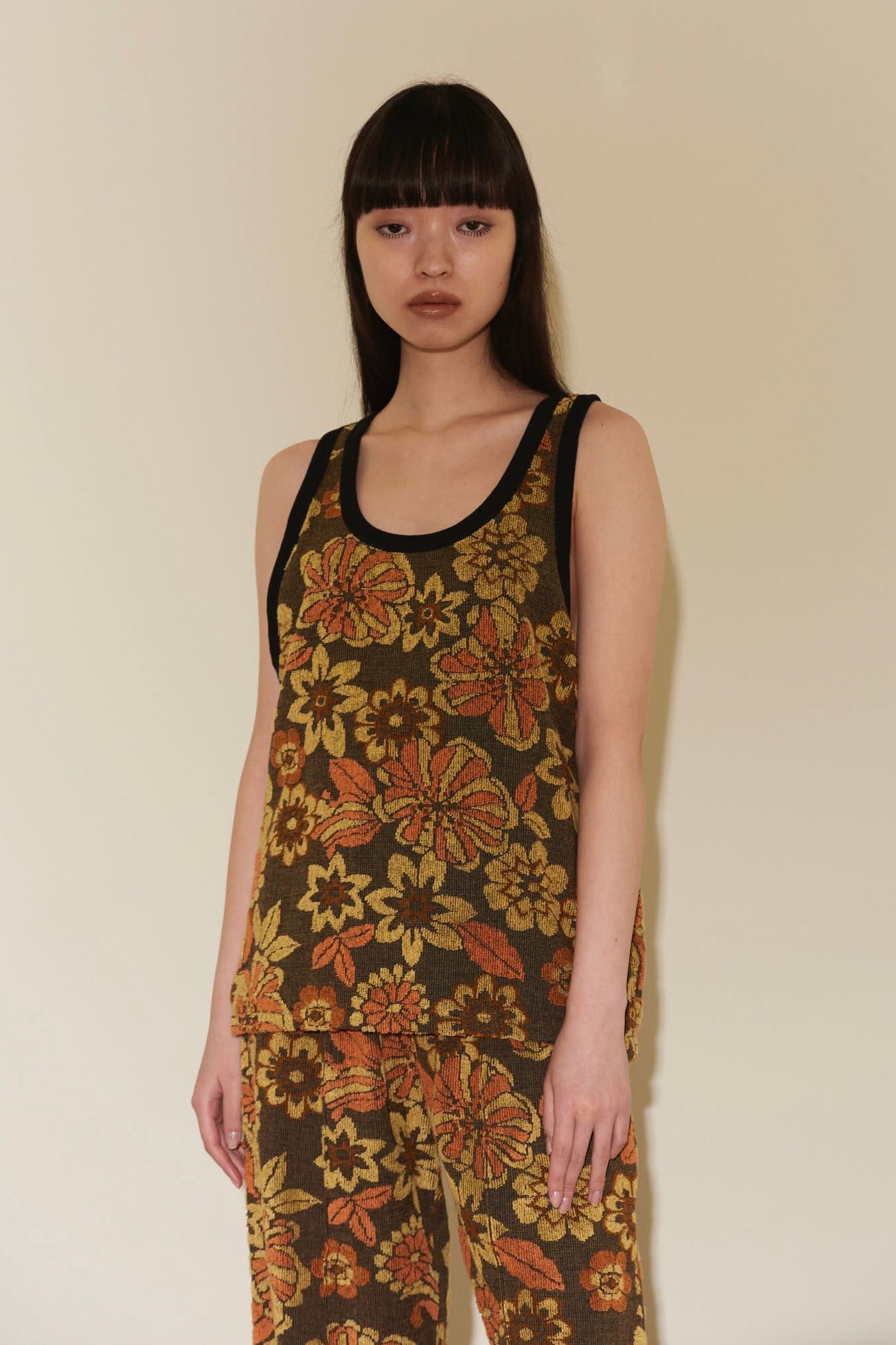 INSCRIRE - 【予約商品】 pile tank top -flower- 22ss -6月頃入荷予定