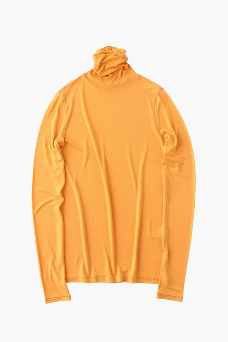 ATON - 【先行受注】modal silk jersey highneck long sleeve -yellow