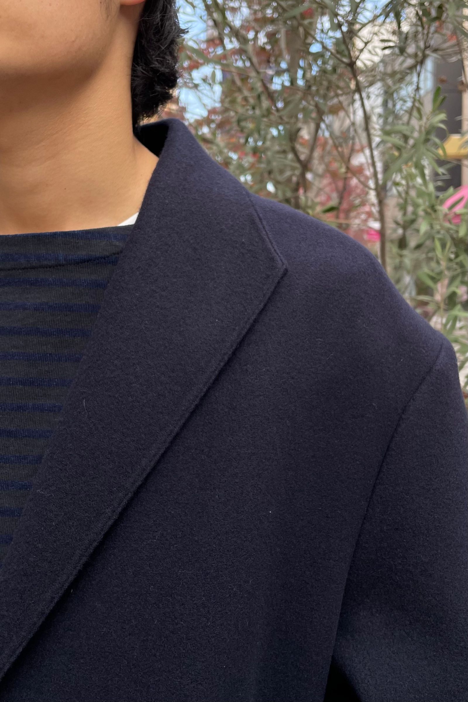 LAMOND - wool double face coat -navy- 22aw men | asterisk