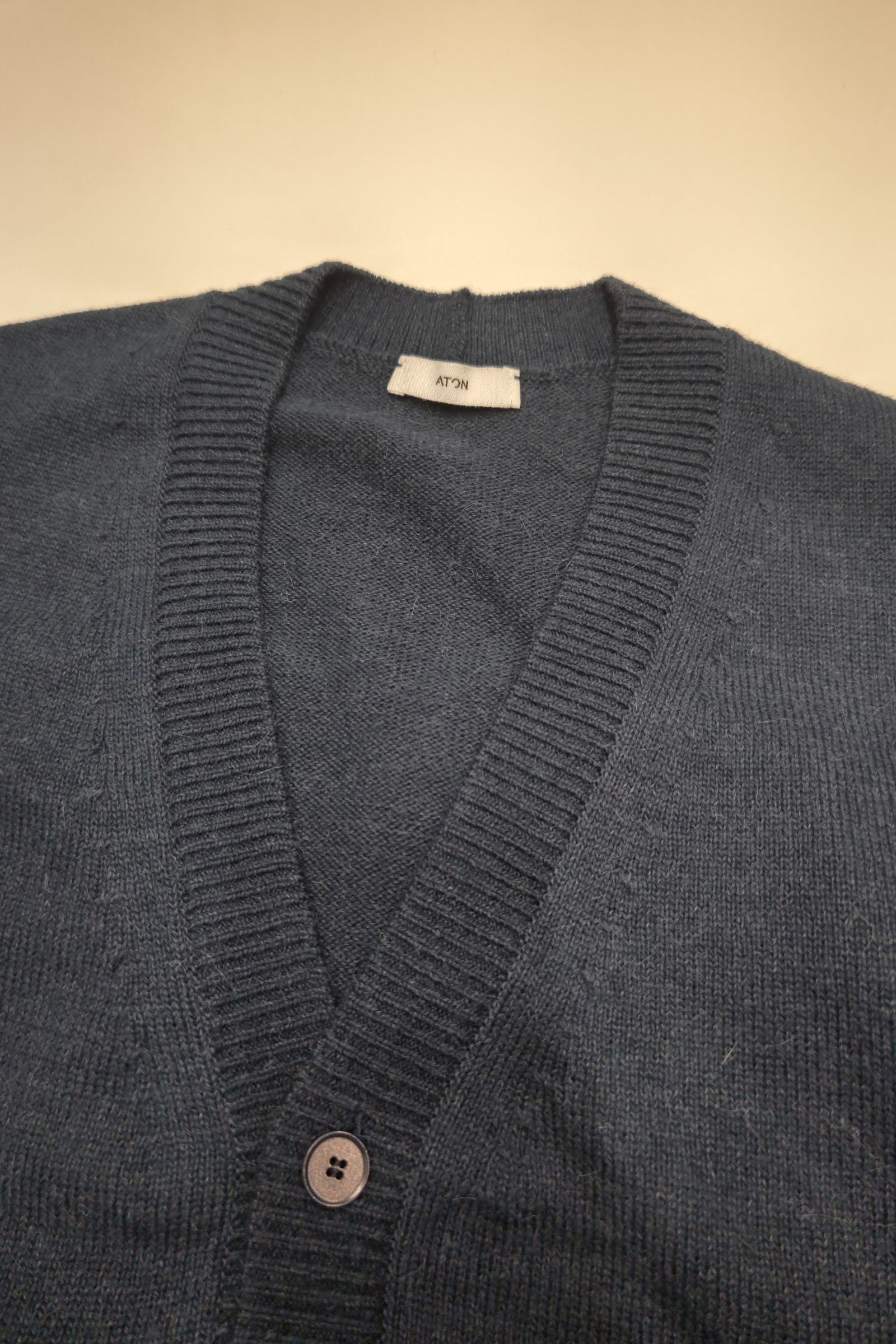 ATON - alpaca washi oversized cardigan -navy- men | asterisk