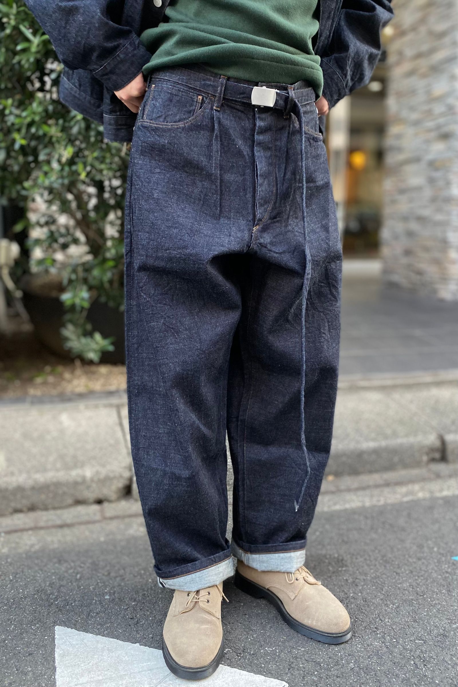 blurhms - 12.9oz Selvage Denim GI-belt Pants-indigo- 23ss